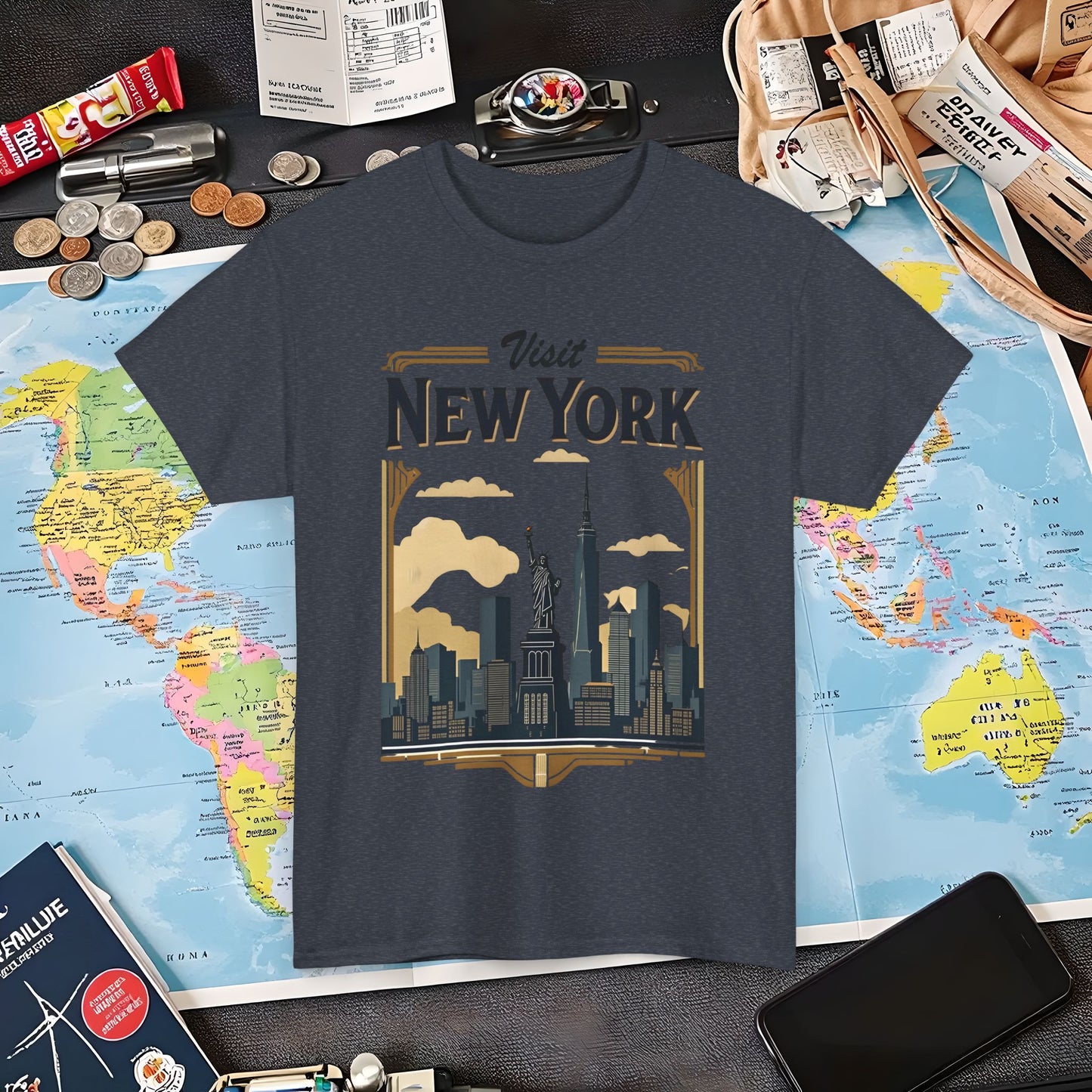 Art Deco NYC Air Travel T-Shirts | Jetsetter, Airport, and International Flight Tees