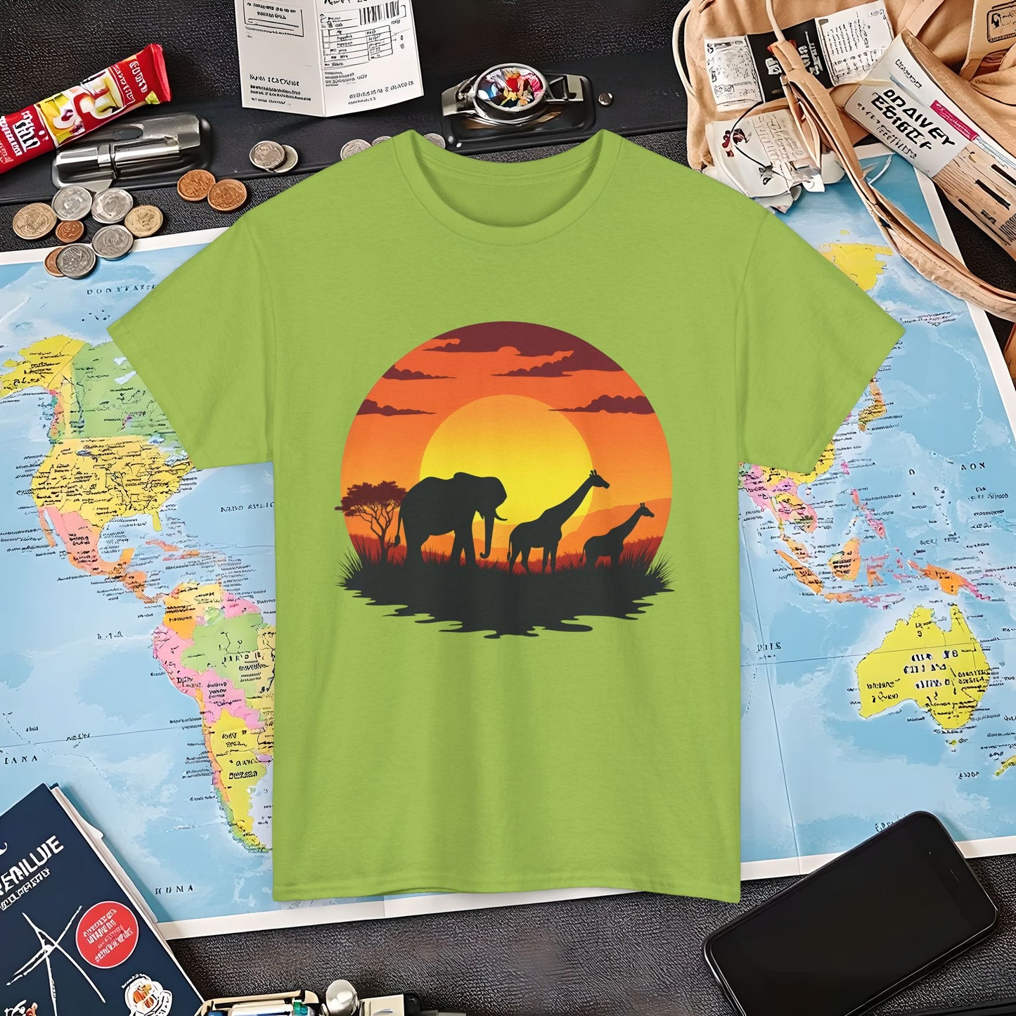 Savanna Silhouettes Air Travel T-Shirts | Jetsetter, Airport, and International Flight Tees
