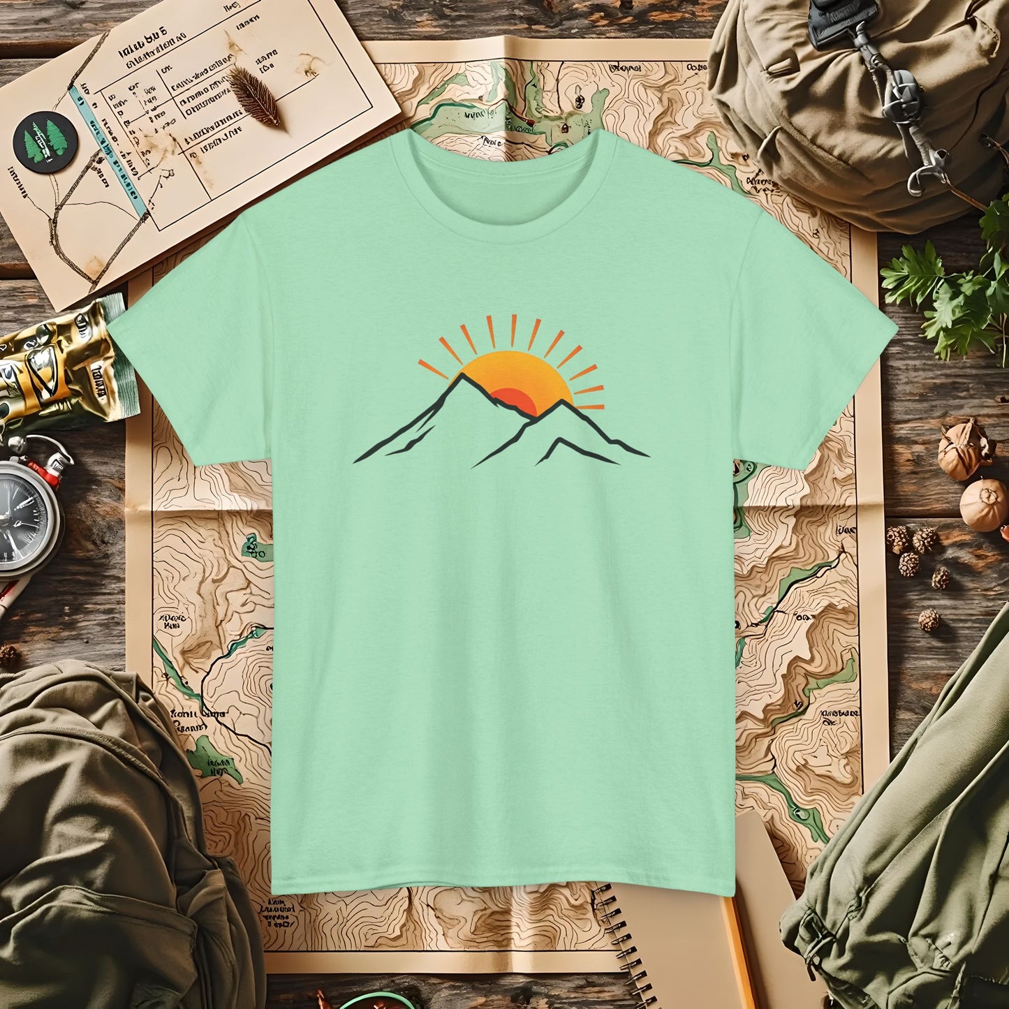 Sunrise Peaks Outdoor Adventure T-Shirts | Camping, Hiking, Rafting & Kayaking Tees for Nature Lovers