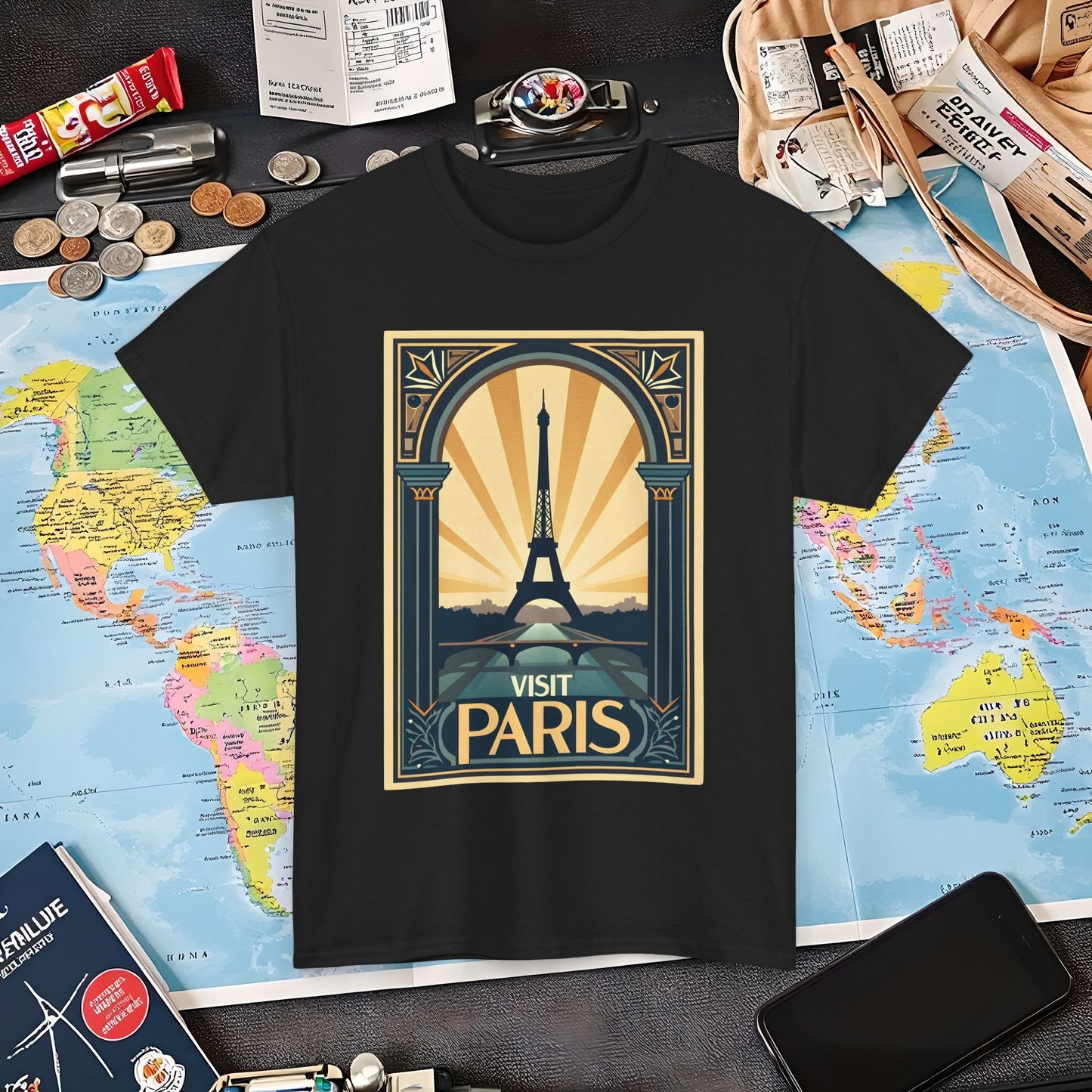 Paris Elegance Air Travel T-Shirts | Jetsetter, Airport, and International Flight Tees