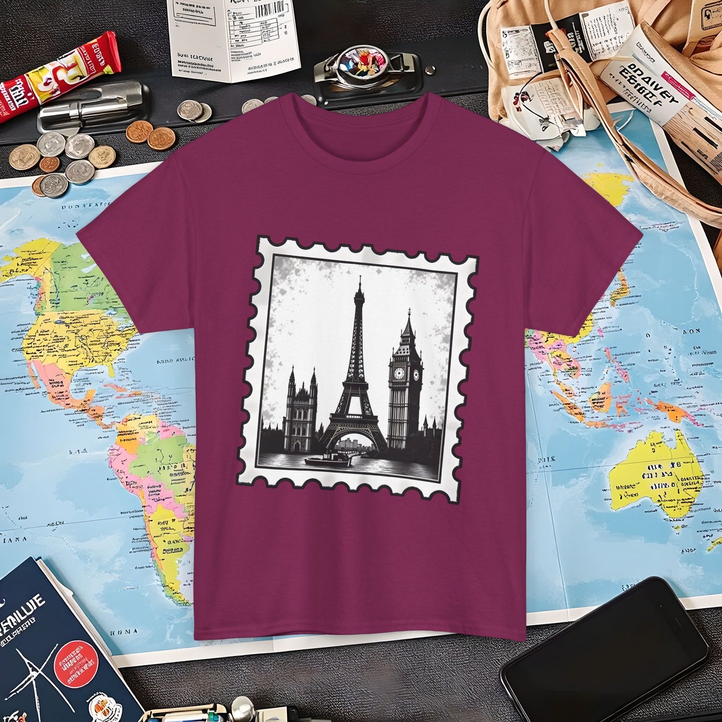 Europe Stamp Air Travel T-Shirts | Jetsetter, Airport, and International Flight Tees