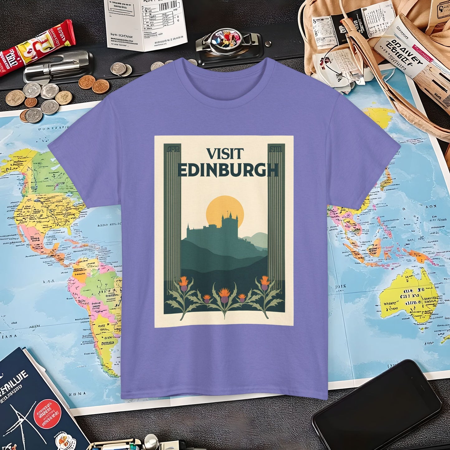 Edinburgh Poster Air Travel T-Shirts | Jetsetter, Airport, and International Flight Tees