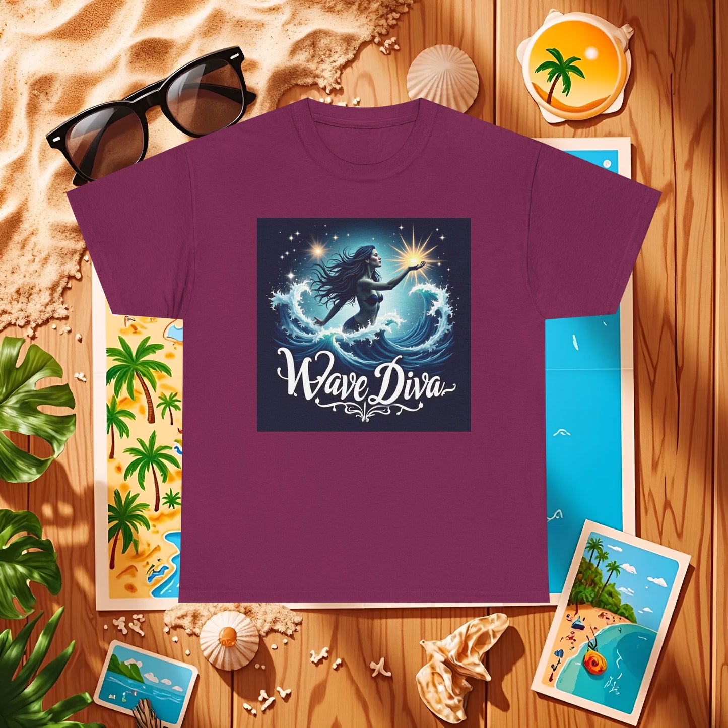 Celestial Waves Beach Travel T-Shirts | Tropical Vacation & Coastal Lifestyle Tees