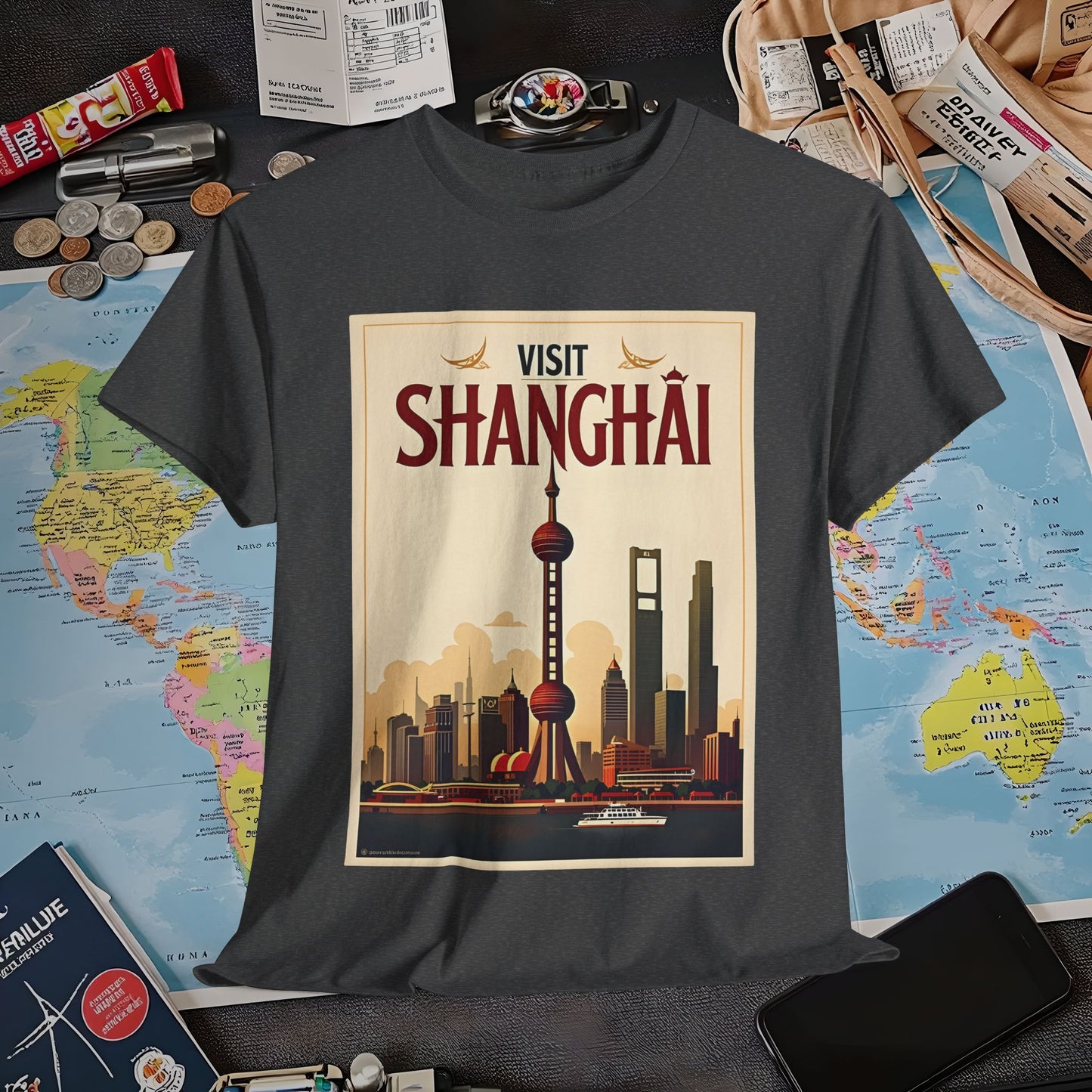Shanghai Elegance Air Travel T-Shirts | Jetsetter, Airport, and International Flight Tees
