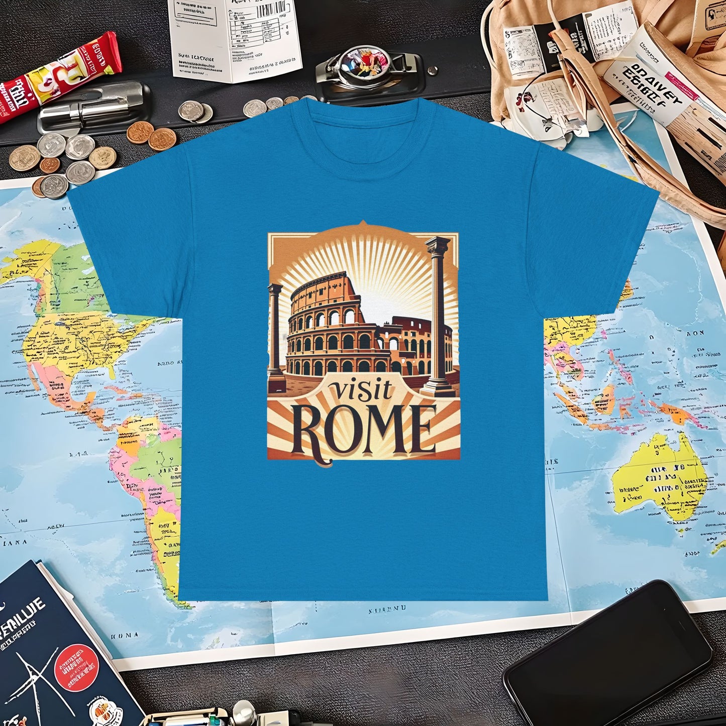 Rome Retro Air Travel T-Shirts | Jetsetter, Airport, and International Flight Tees
