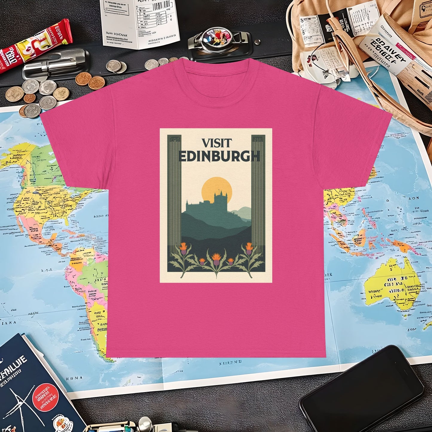 Edinburgh Poster Air Travel T-Shirts | Jetsetter, Airport, and International Flight Tees