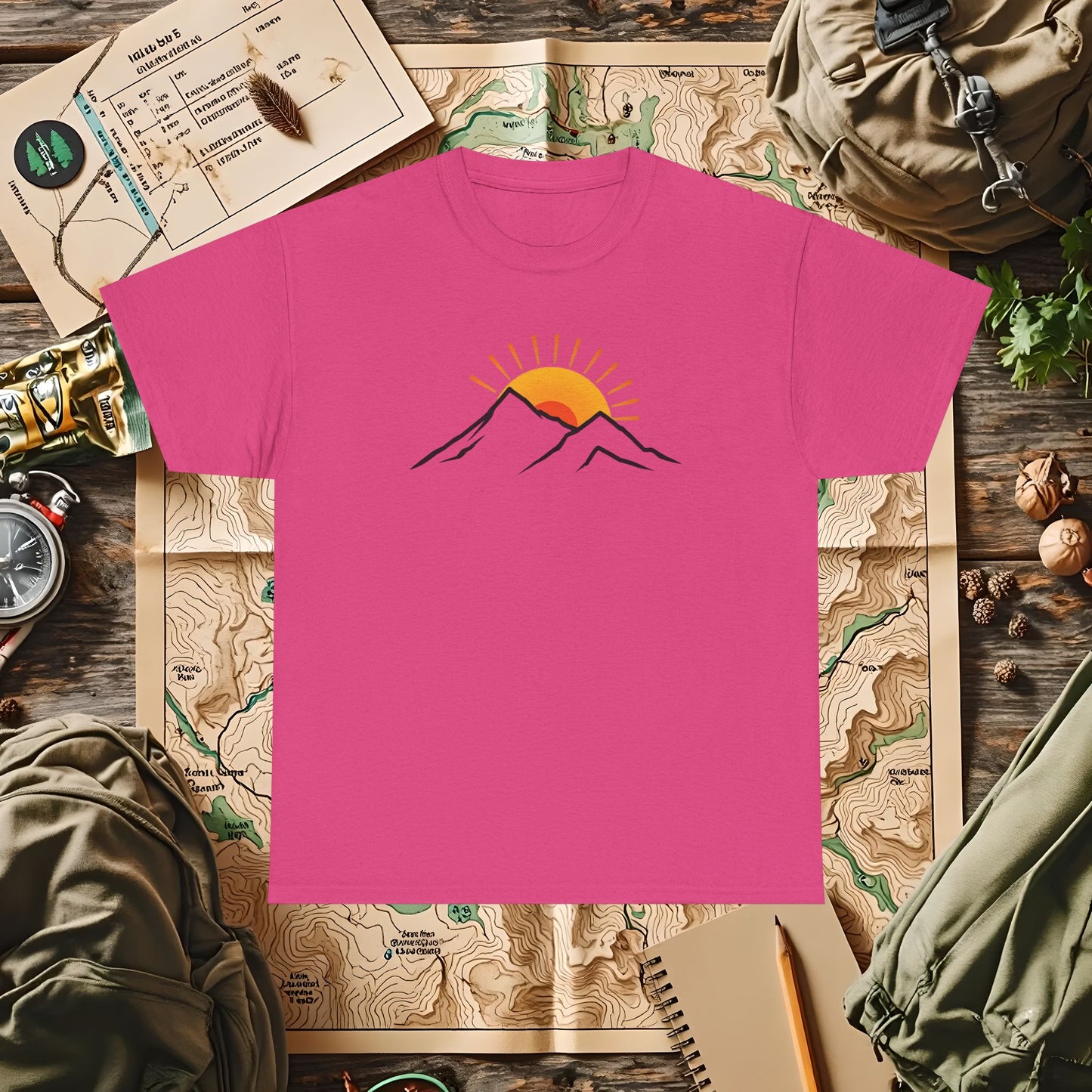 Sunrise Peaks Outdoor Adventure T-Shirts | Camping, Hiking, Rafting & Kayaking Tees for Nature Lovers