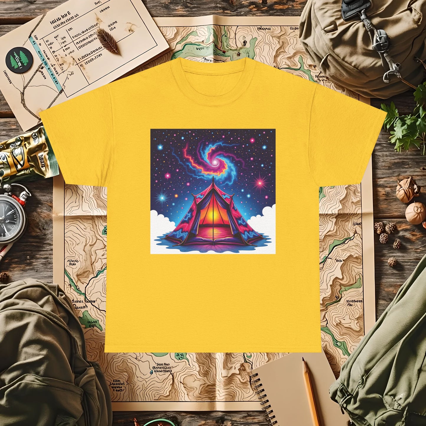 Cosmic Tent Outdoor Adventure T-Shirts | Camping, Hiking, Rafting & Kayaking Tees for Nature Lovers