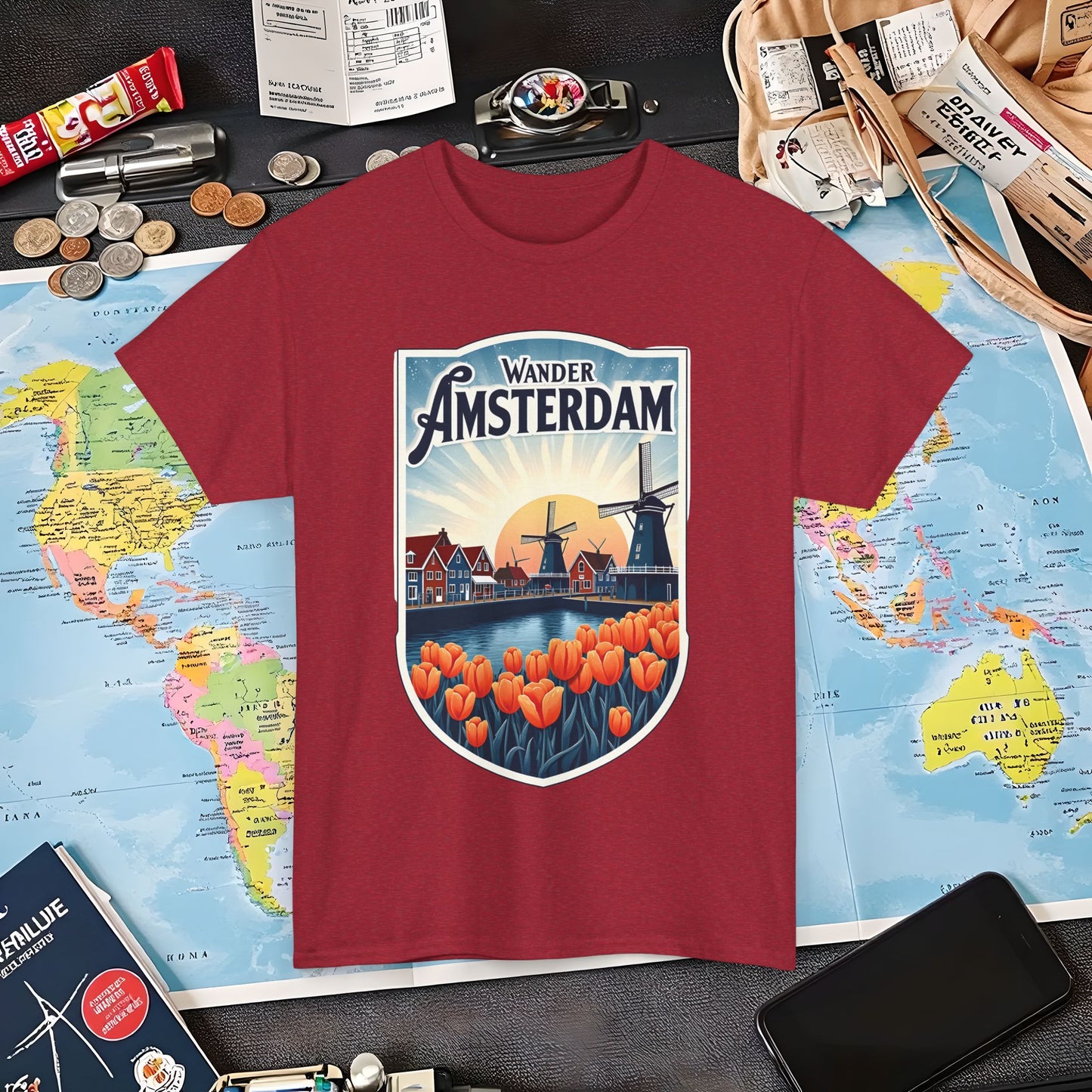 Amsterdam Vintage Air Travel T-Shirts | Jetsetter, Airport, and International Flight Tees