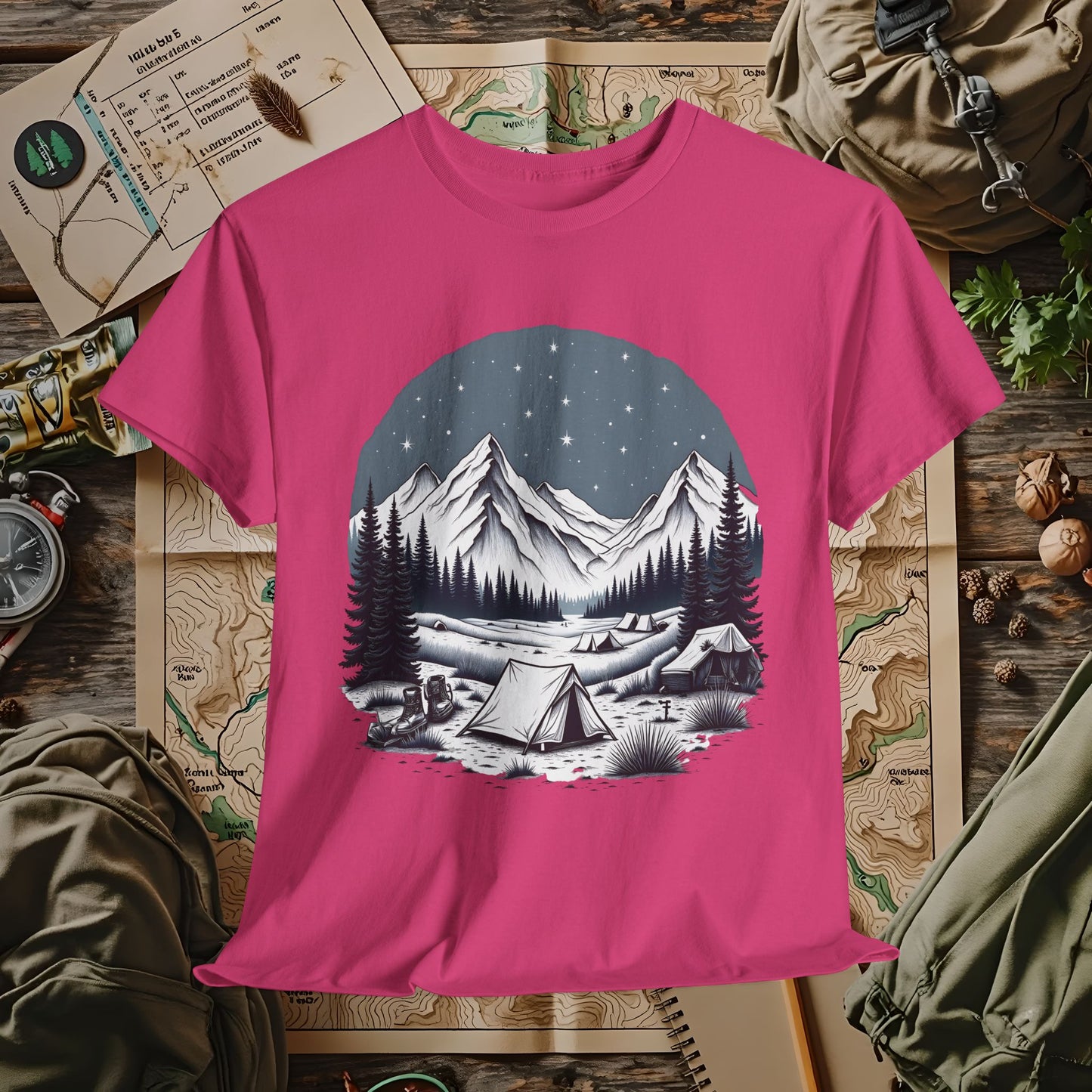 Rustic Outdoor Adventure T-Shirts | Camping, Hiking, Rafting & Kayaking Tees for Nature Lovers