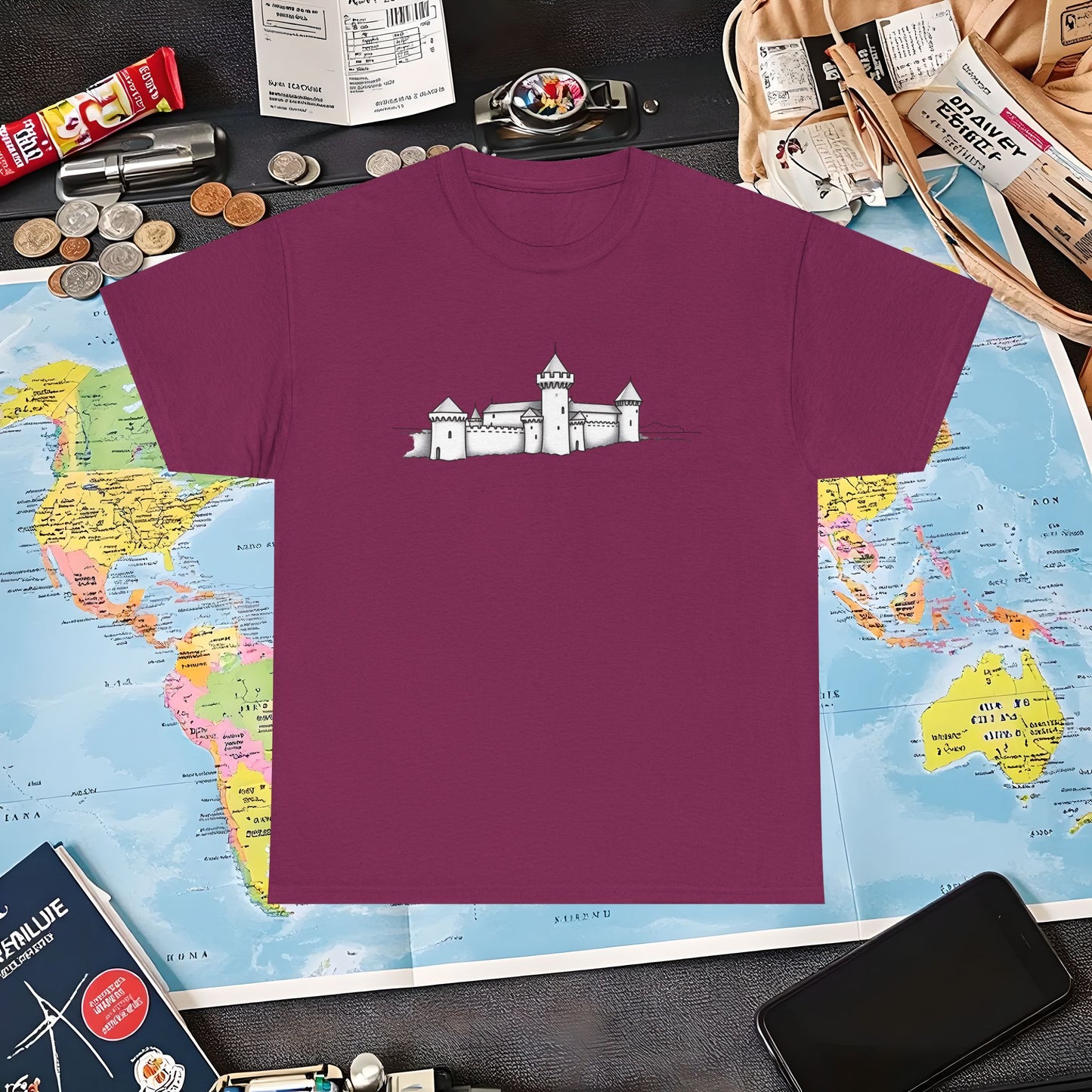 Castle Skyline Air Travel T-Shirts | Jetsetter, Airport, and International Flight Tees