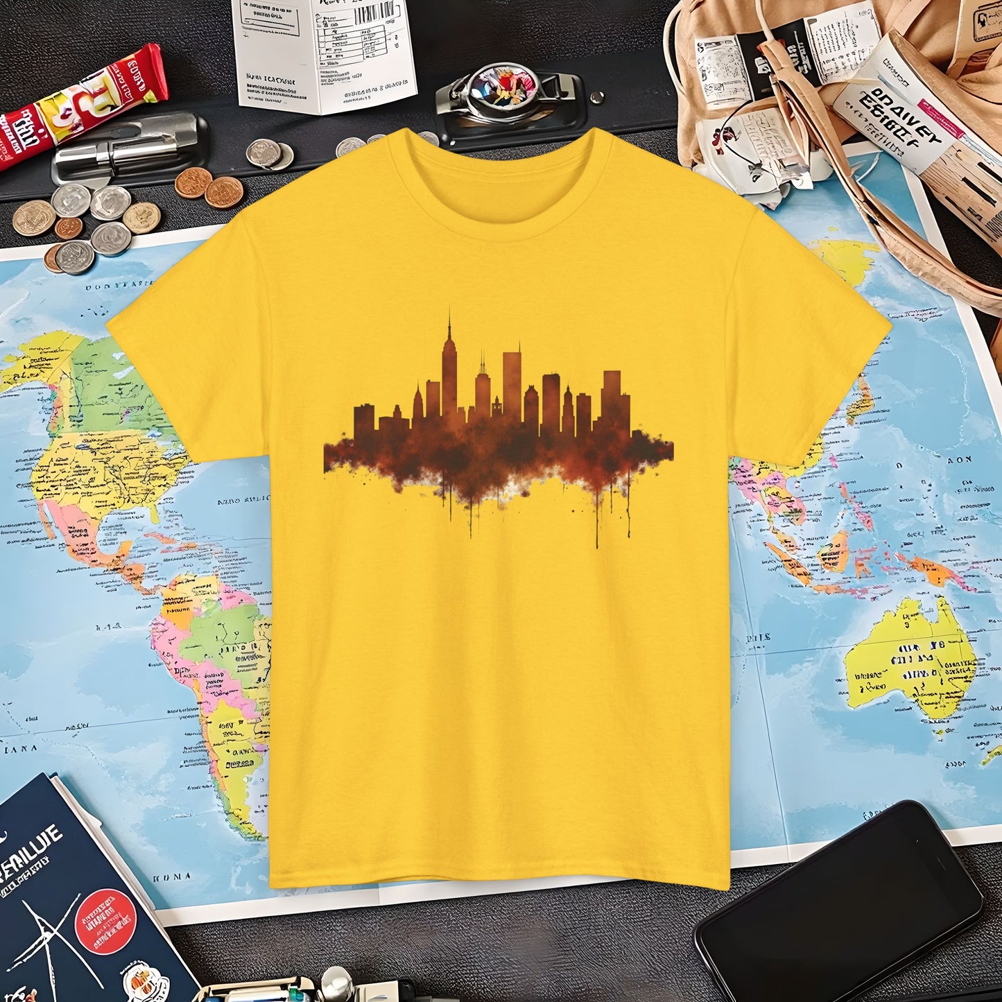 Rusty Skyline Air Travel T-Shirts | Jetsetter, Airport, and International Flight Tees