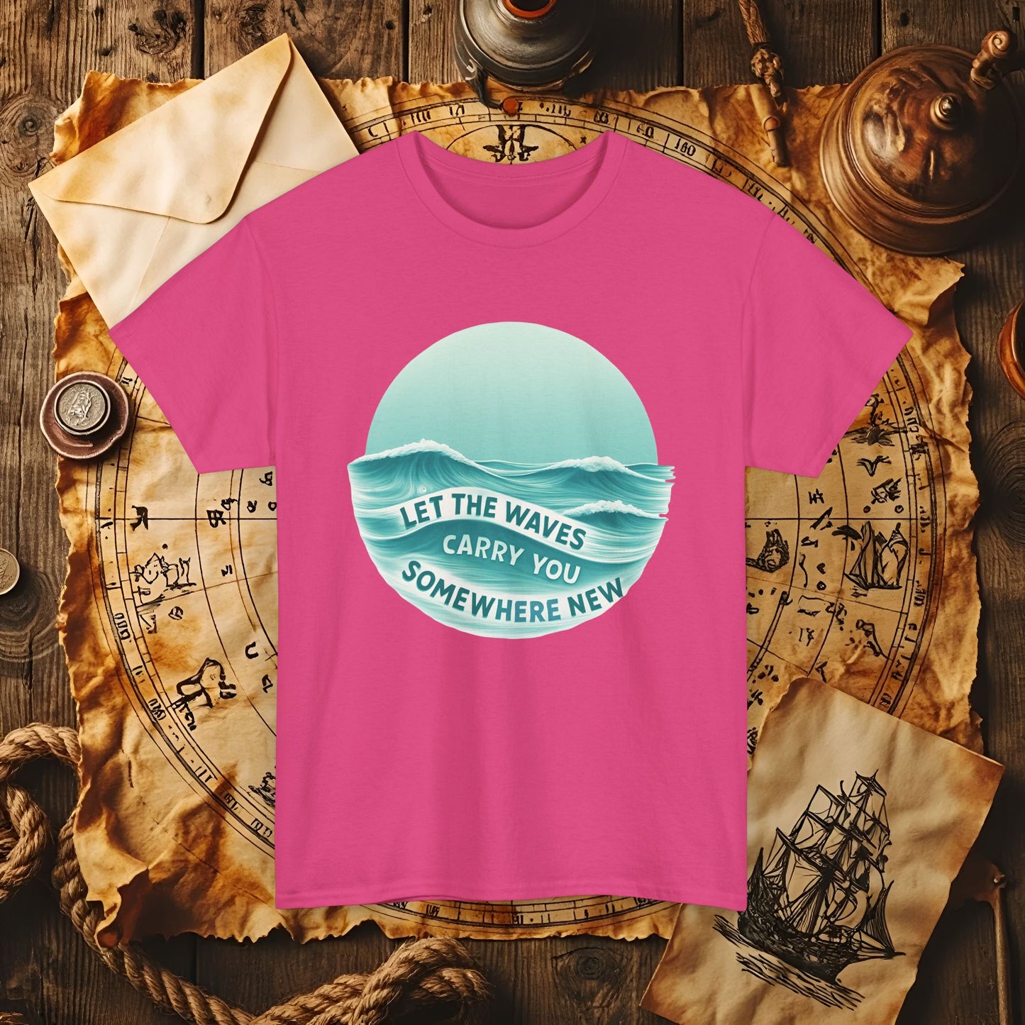 Let the Waves Carry You T-Shirt – Serene Travel & Ocean Escape Design | Funny & Stylish Tees for Ocean Adventures