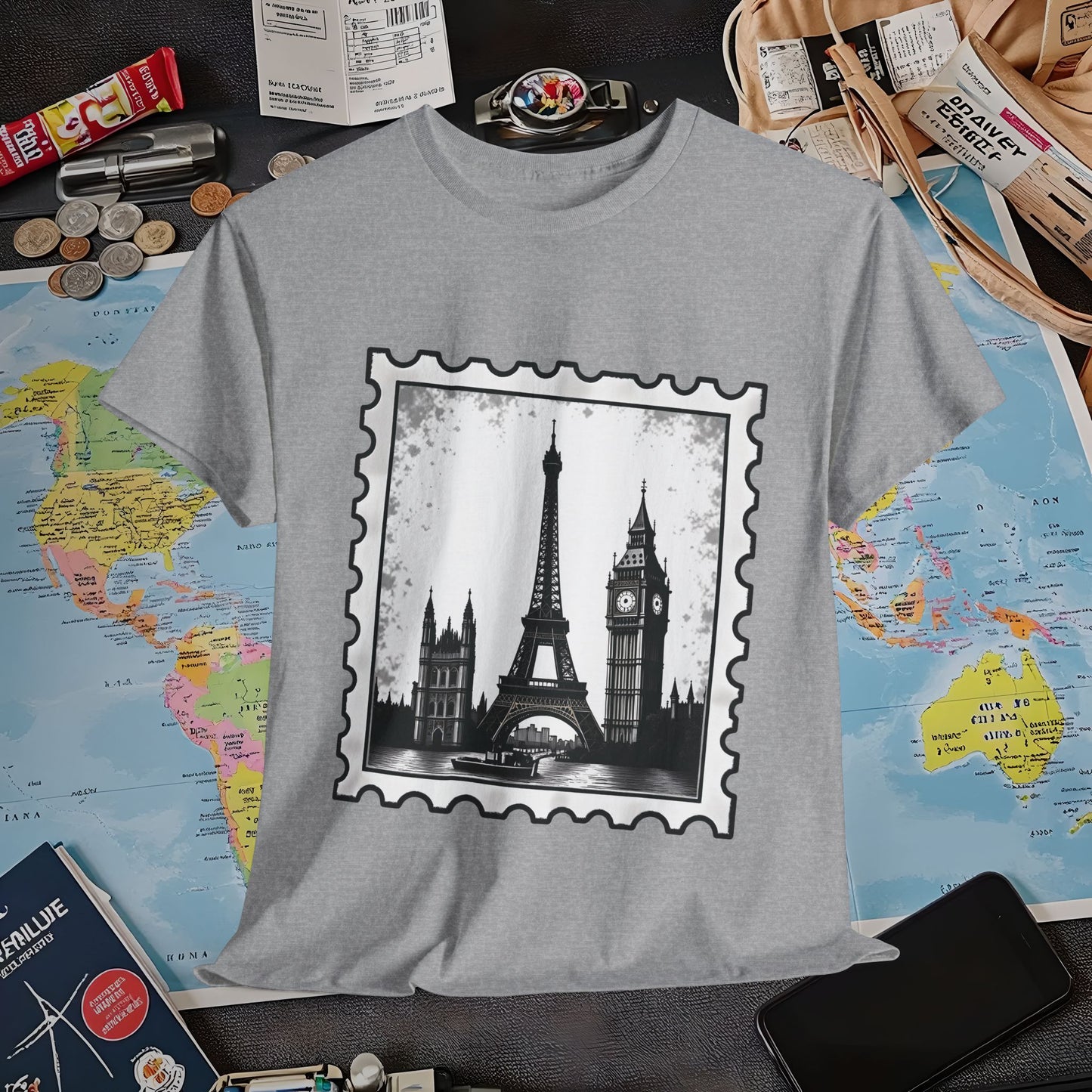 Europe Stamp Air Travel T-Shirts | Jetsetter, Airport, and International Flight Tees