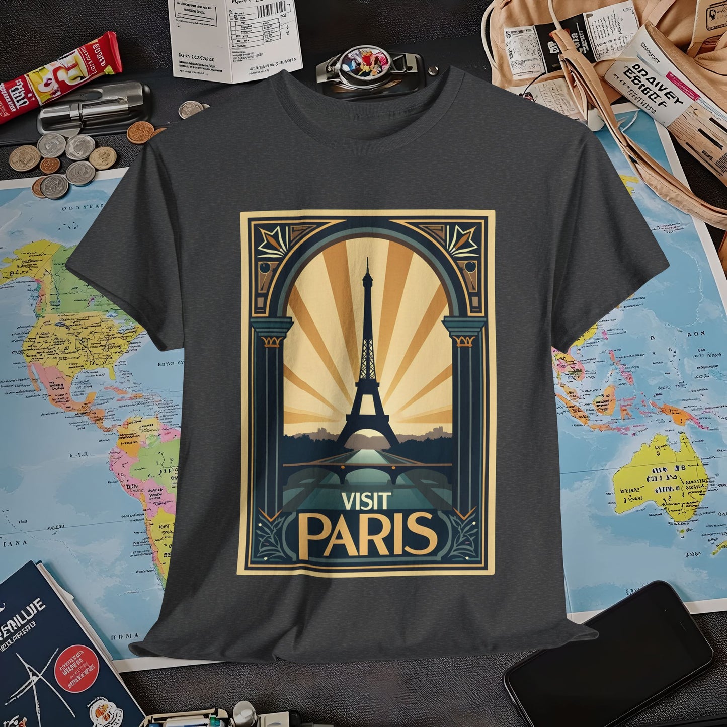 Paris Elegance Air Travel T-Shirts | Jetsetter, Airport, and International Flight Tees