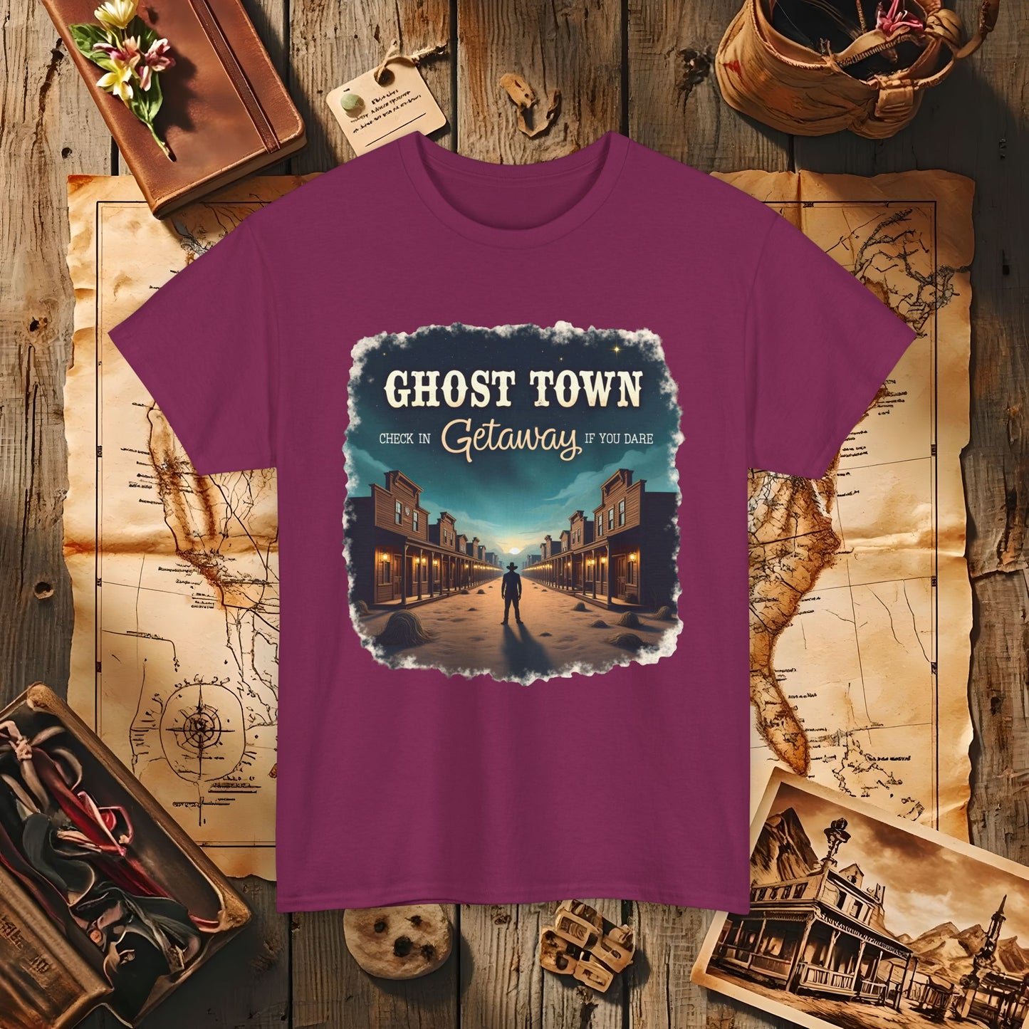 Ghost Town Getaway Western Travel T-Shirts | Desert, Ghost Town, and Cowboy-Inspired Adventure Tees