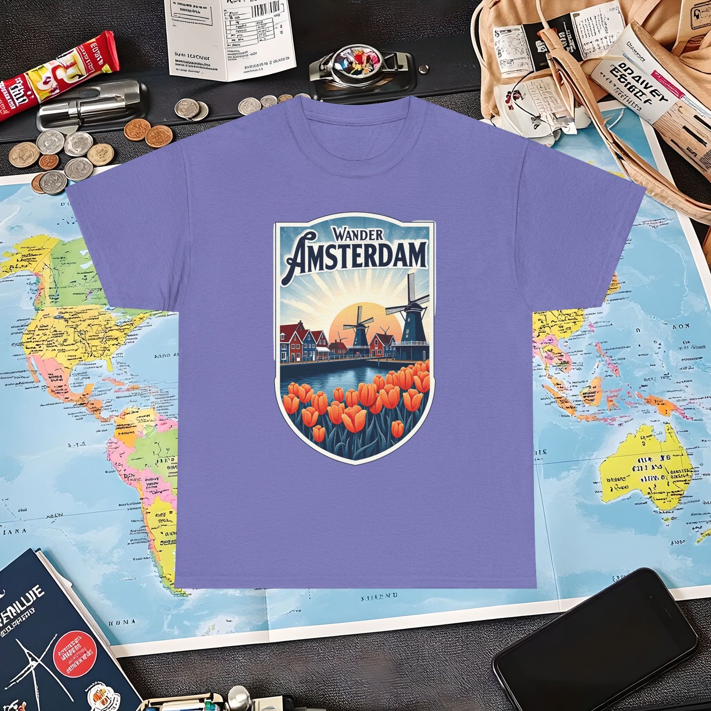 Amsterdam Vintage Air Travel T-Shirts | Jetsetter, Airport, and International Flight Tees