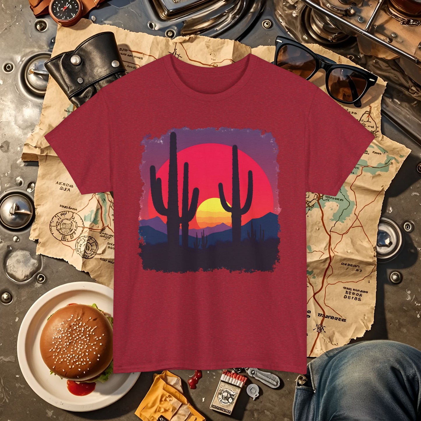 Desert Mirage Road Trip & Vehicle Travel T-Shirts | Car, RV, and Motorcycle Adventure Tees