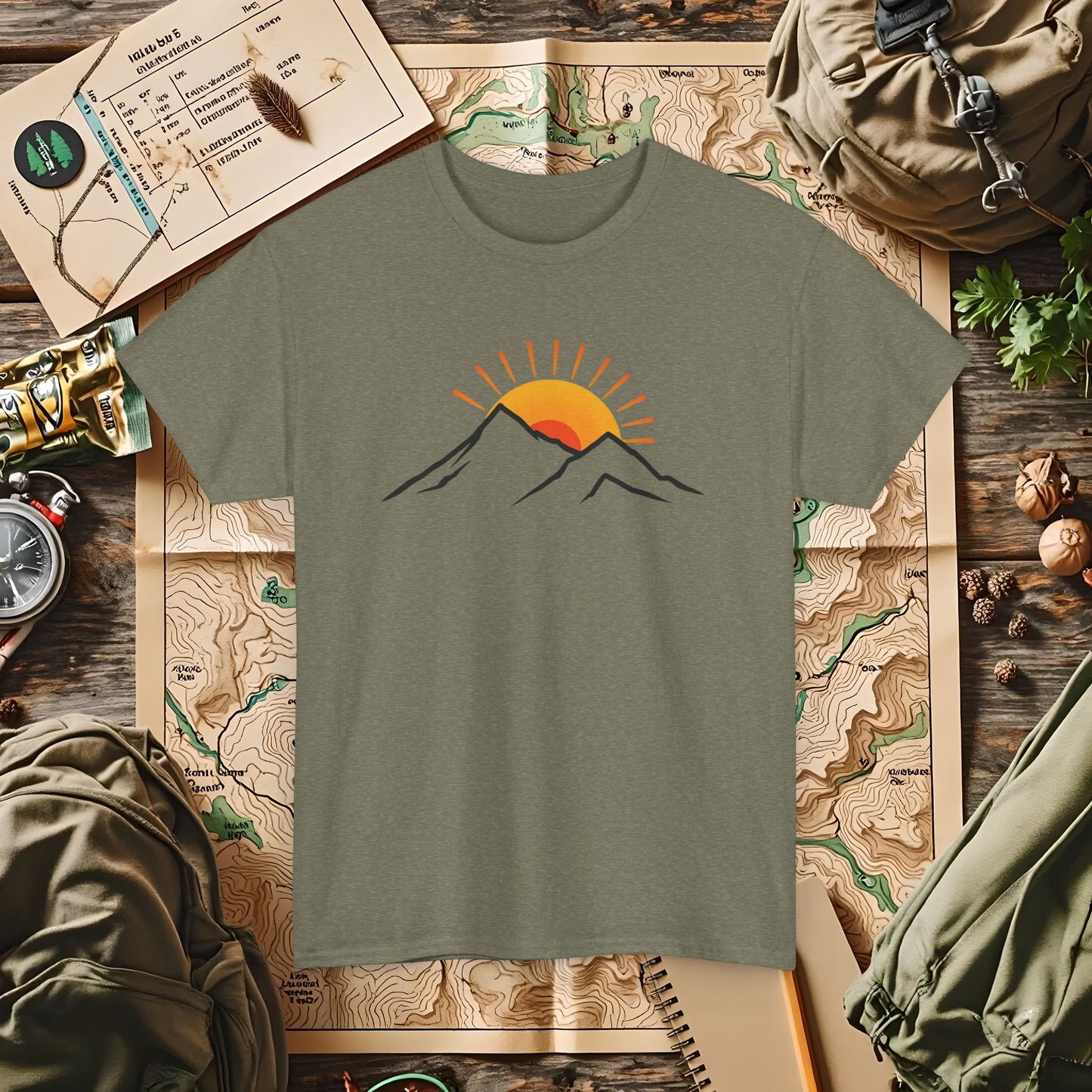 Sunrise Peaks Outdoor Adventure T-Shirts | Camping, Hiking, Rafting & Kayaking Tees for Nature Lovers