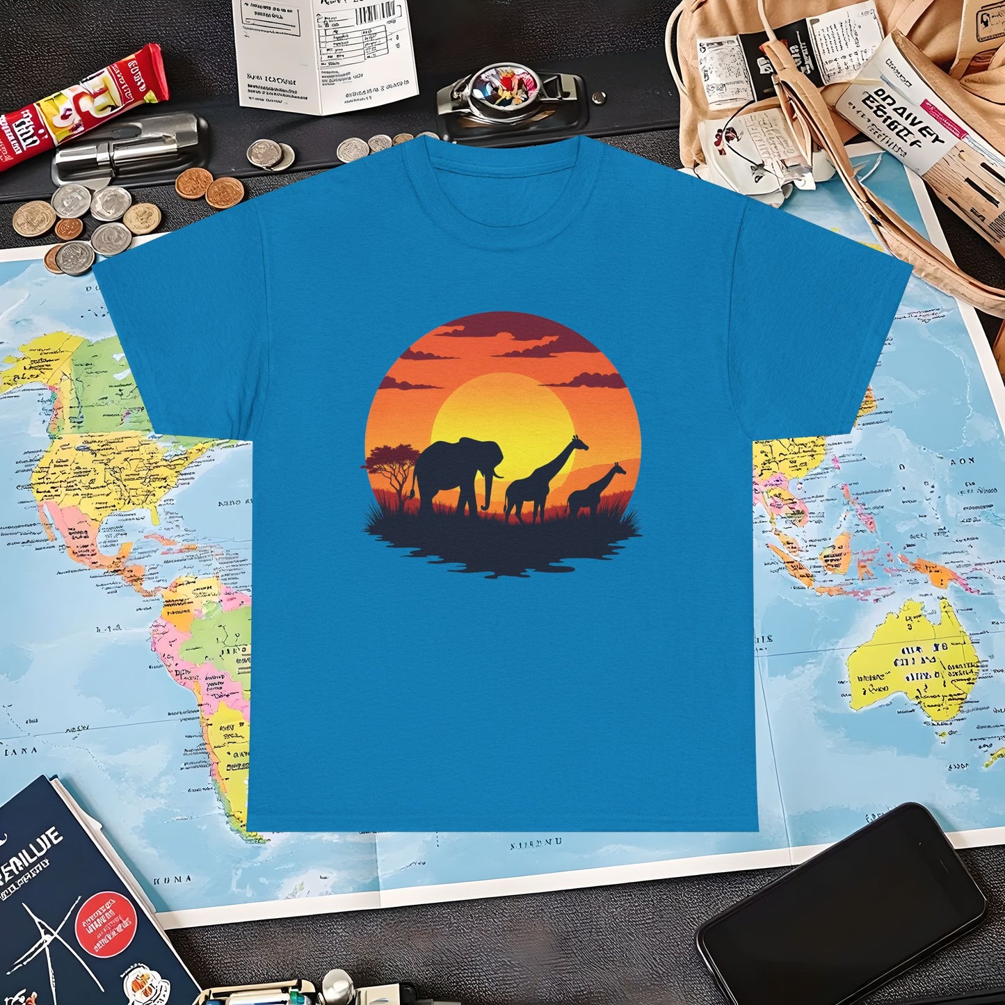 Savanna Silhouettes Air Travel T-Shirts | Jetsetter, Airport, and International Flight Tees