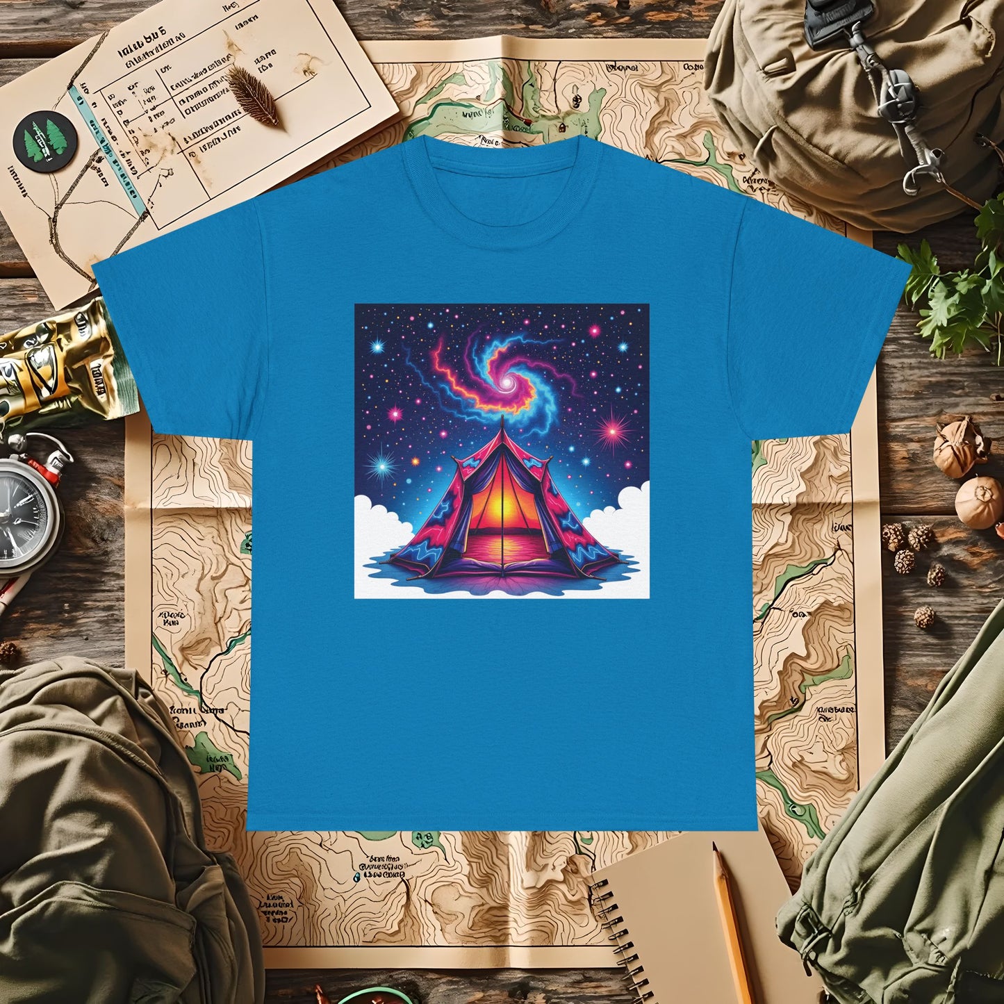 Cosmic Tent Outdoor Adventure T-Shirts | Camping, Hiking, Rafting & Kayaking Tees for Nature Lovers