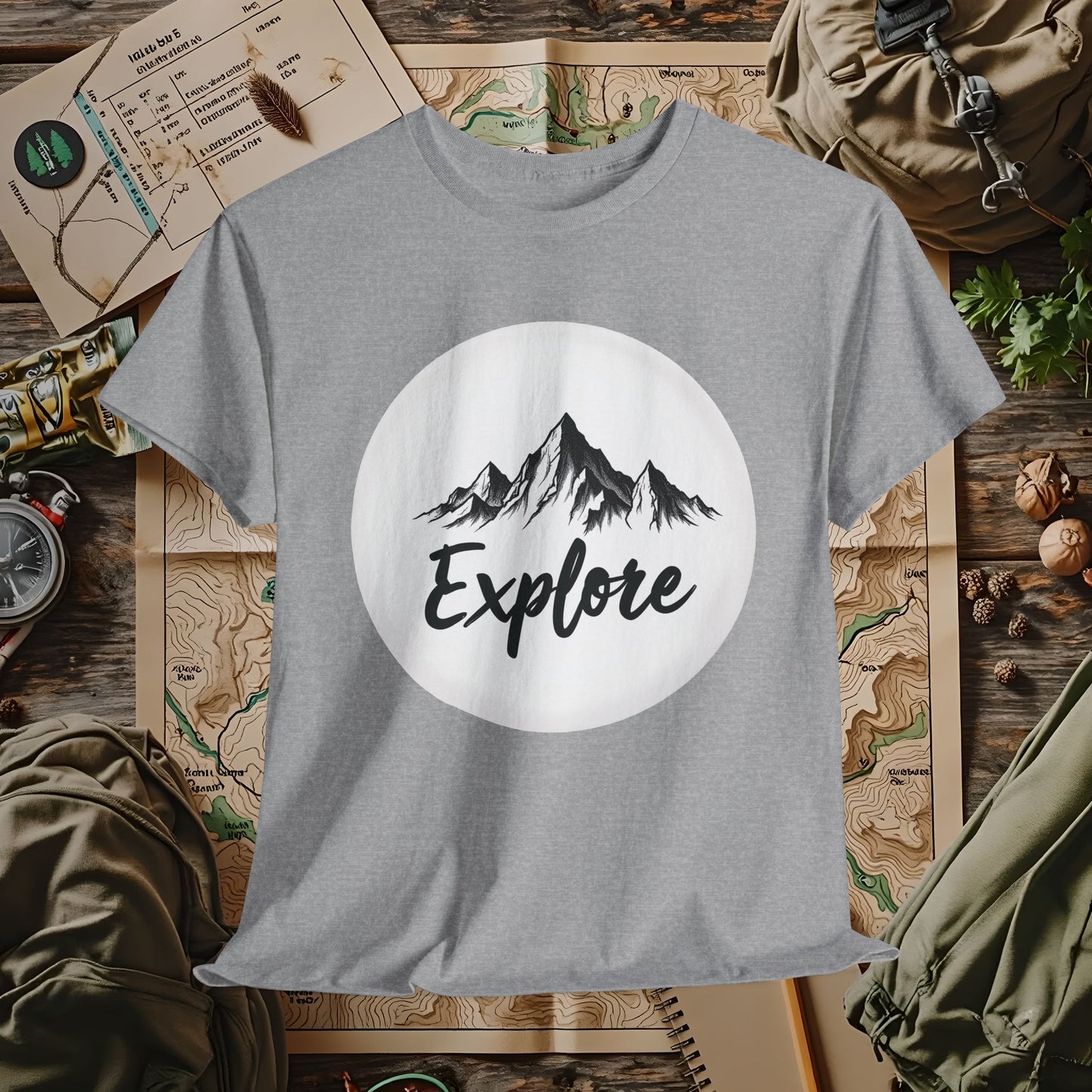 Mountain Explore Outdoor Adventure T-Shirts | Camping, Hiking, Rafting & Kayaking Tees for Nature Lovers