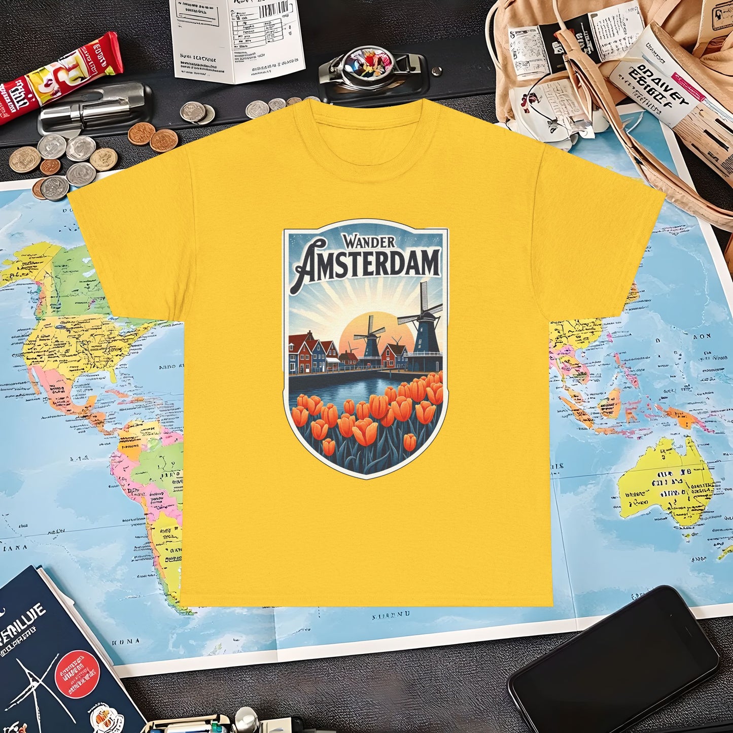 Amsterdam Vintage Air Travel T-Shirts | Jetsetter, Airport, and International Flight Tees