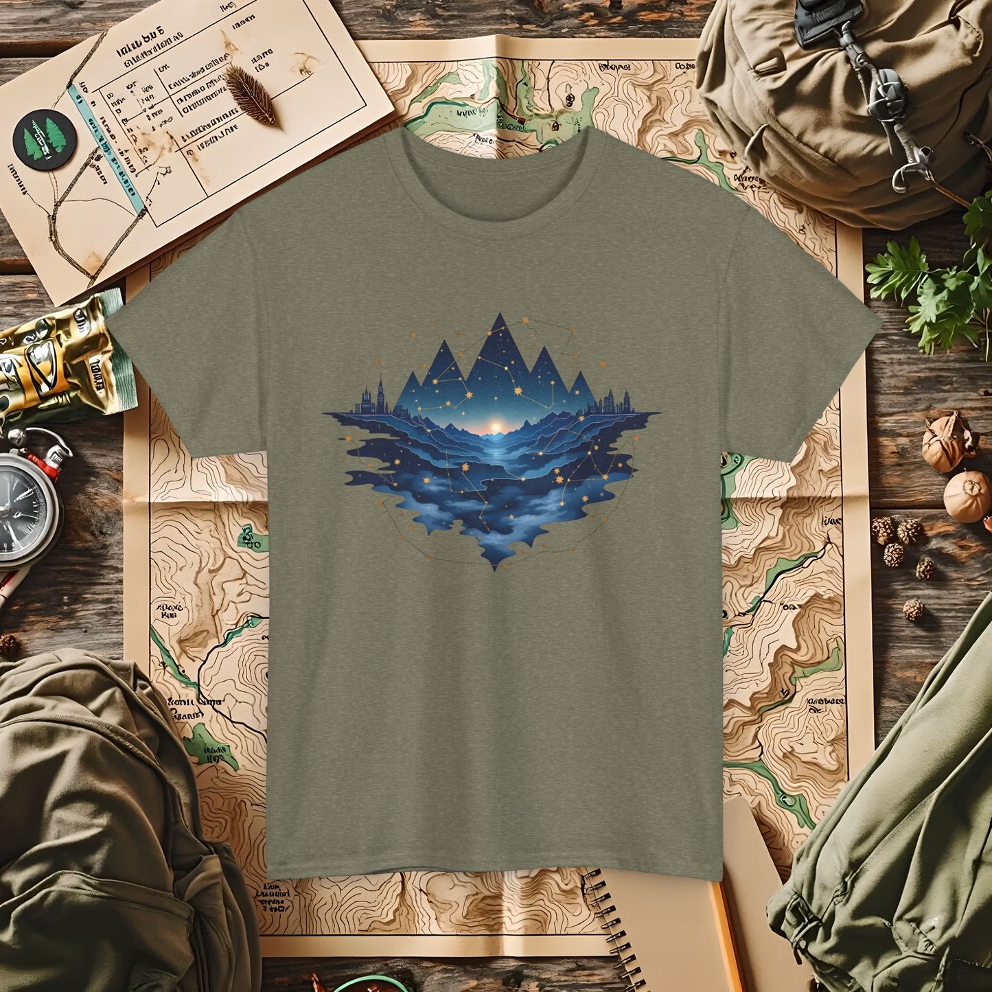 Celestial Landscapes Outdoor Adventure T-Shirts | Camping, Hiking, Rafting & Kayaking Tees for Nature Lovers