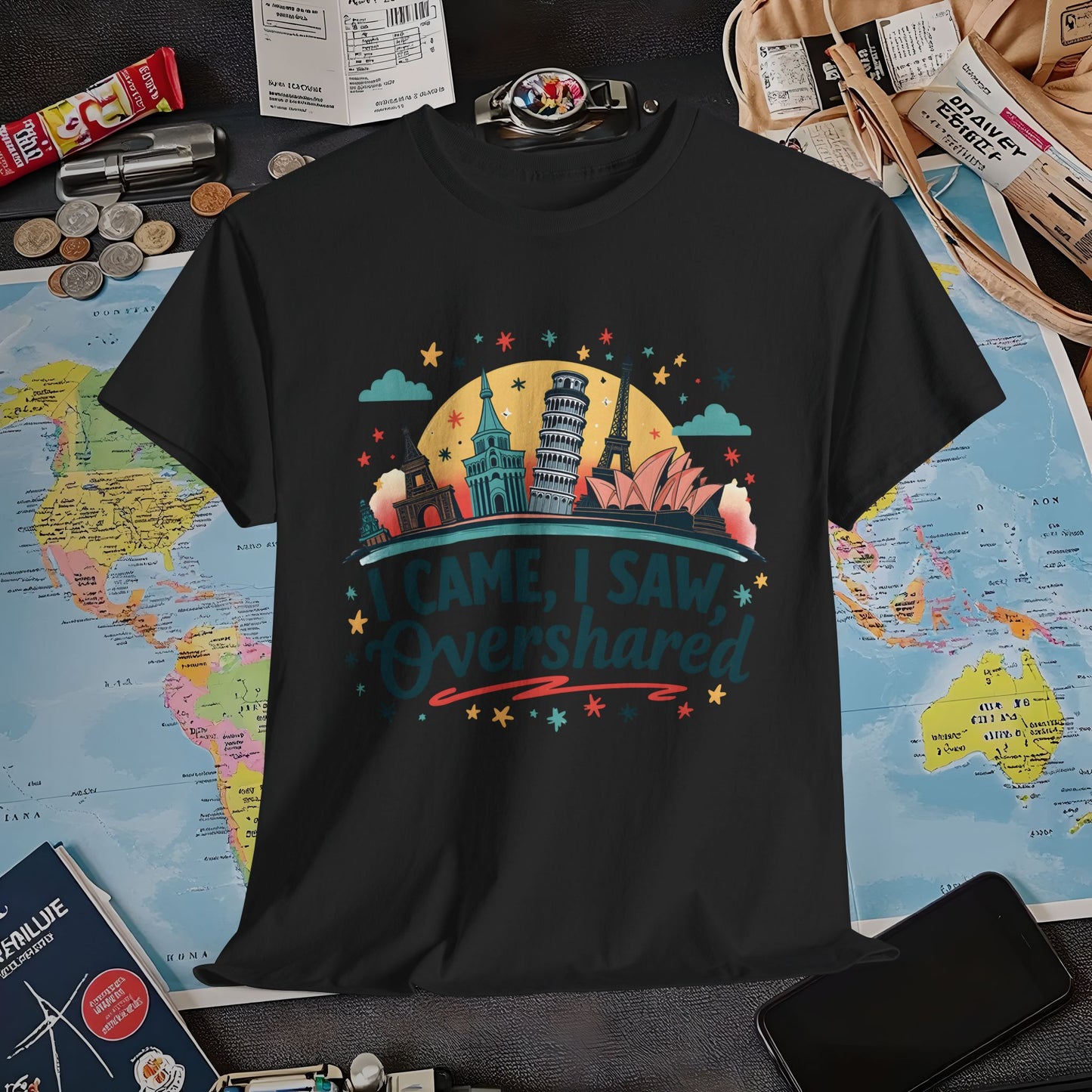 Overshare Vibe Air Travel T-Shirts | Jetsetter, Airport, and International Flight Tees