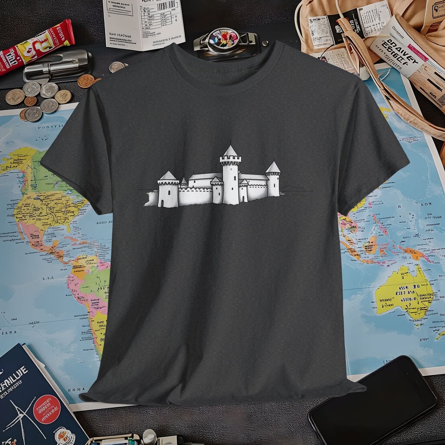 Castle Skyline Air Travel T-Shirts | Jetsetter, Airport, and International Flight Tees