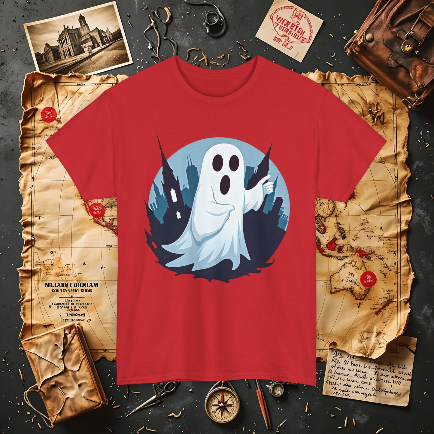 Ghostly Guide True Dark Tourism T-Shirts | Hauntingly Cool Travel Tees for the Morbidly Curious