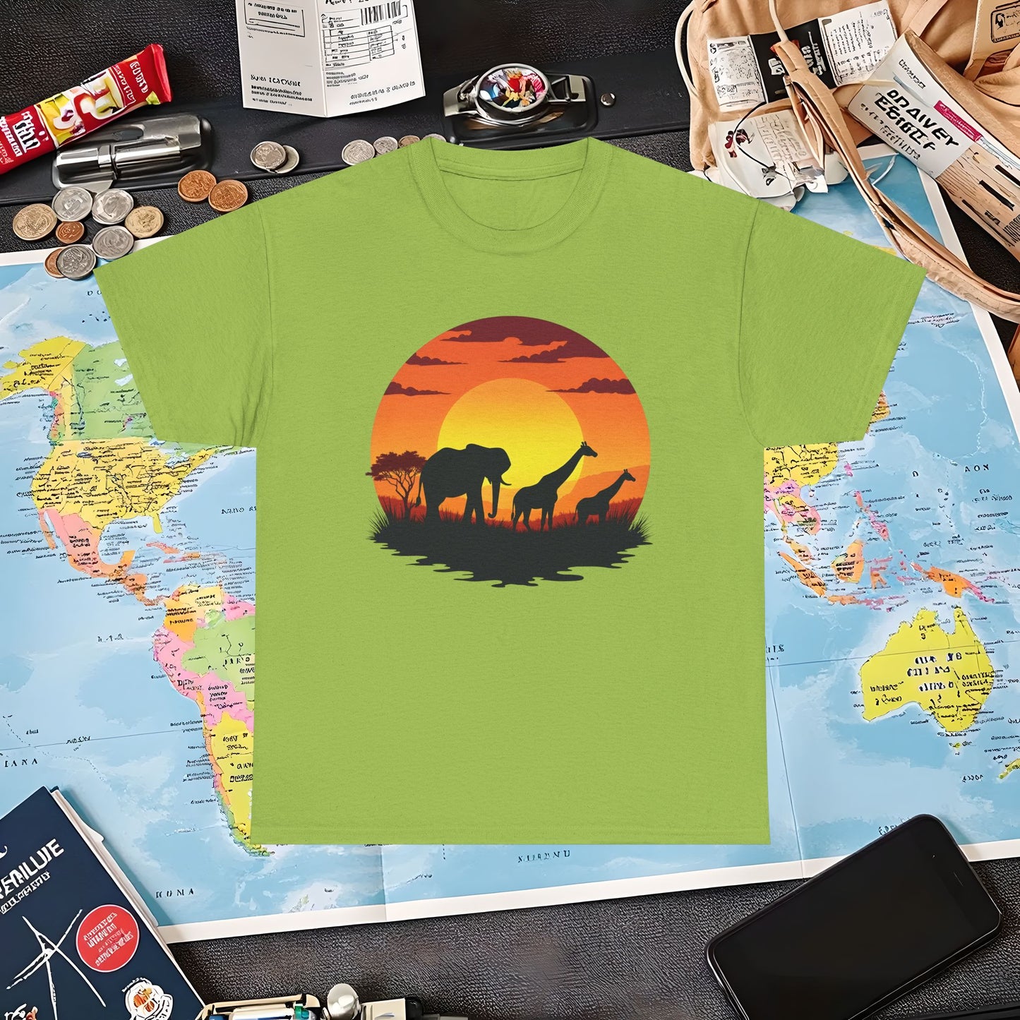 Savanna Silhouettes Air Travel T-Shirts | Jetsetter, Airport, and International Flight Tees