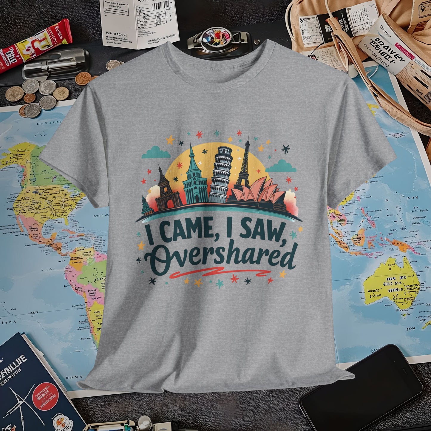 Overshare Vibe Air Travel T-Shirts | Jetsetter, Airport, and International Flight Tees