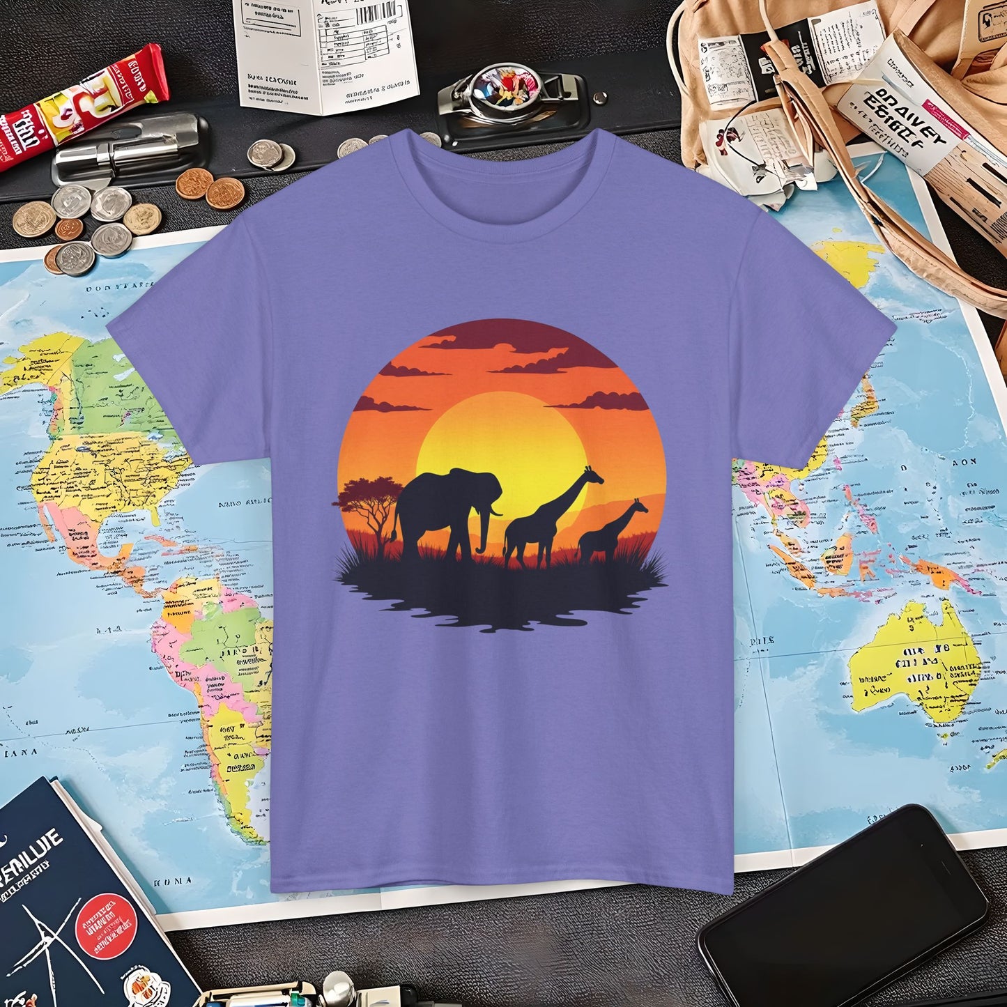 Savanna Silhouettes Air Travel T-Shirts | Jetsetter, Airport, and International Flight Tees