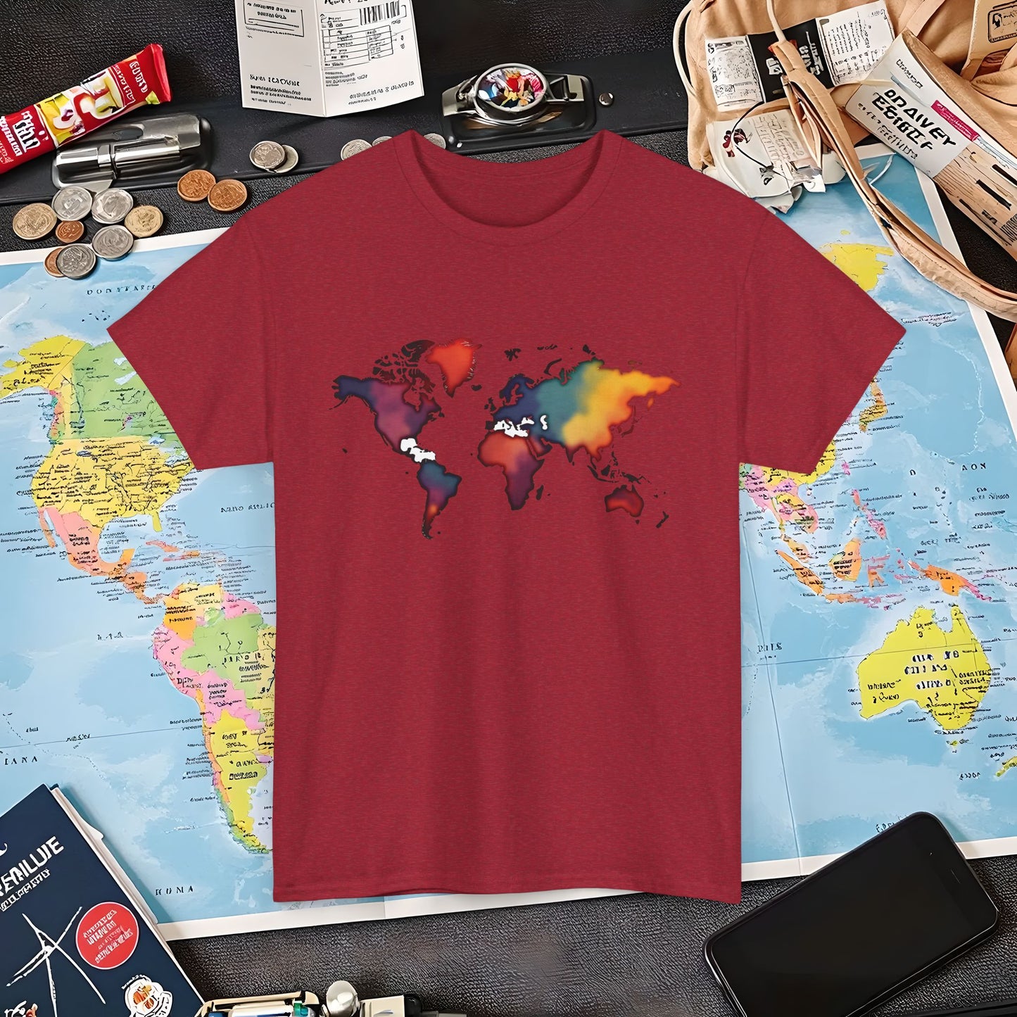 Colorful Wanderlust Air Travel T-Shirts | Jetsetter, Airport, and International Flight Tees