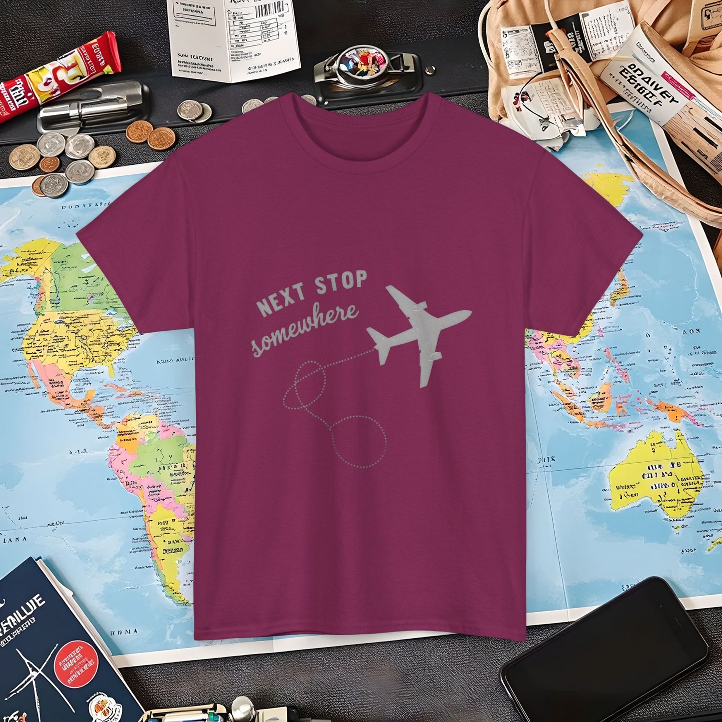 Next Stop... Somewhere, Air Travel T-Shirts | Jetsetter, Airport, and International Flight Tees