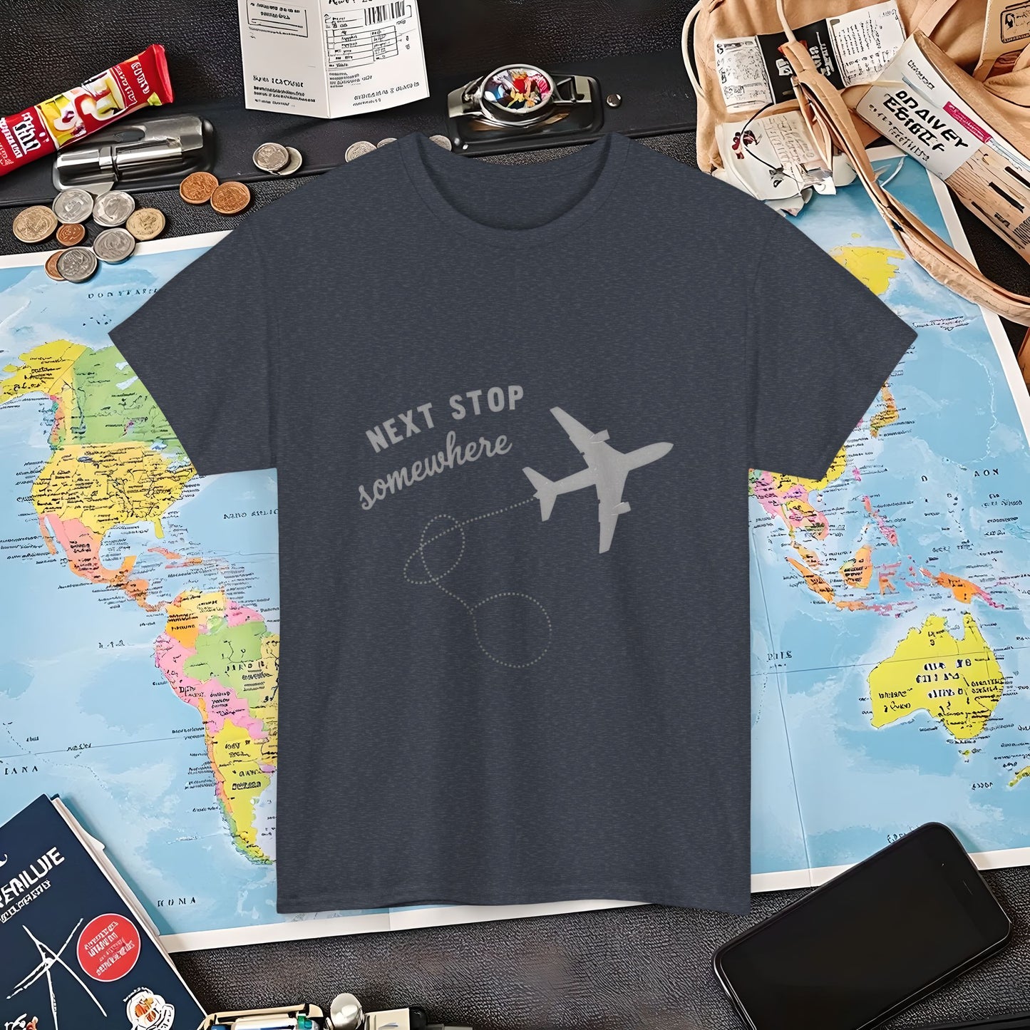 Next Stop... Somewhere, Air Travel T-Shirts | Jetsetter, Airport, and International Flight Tees
