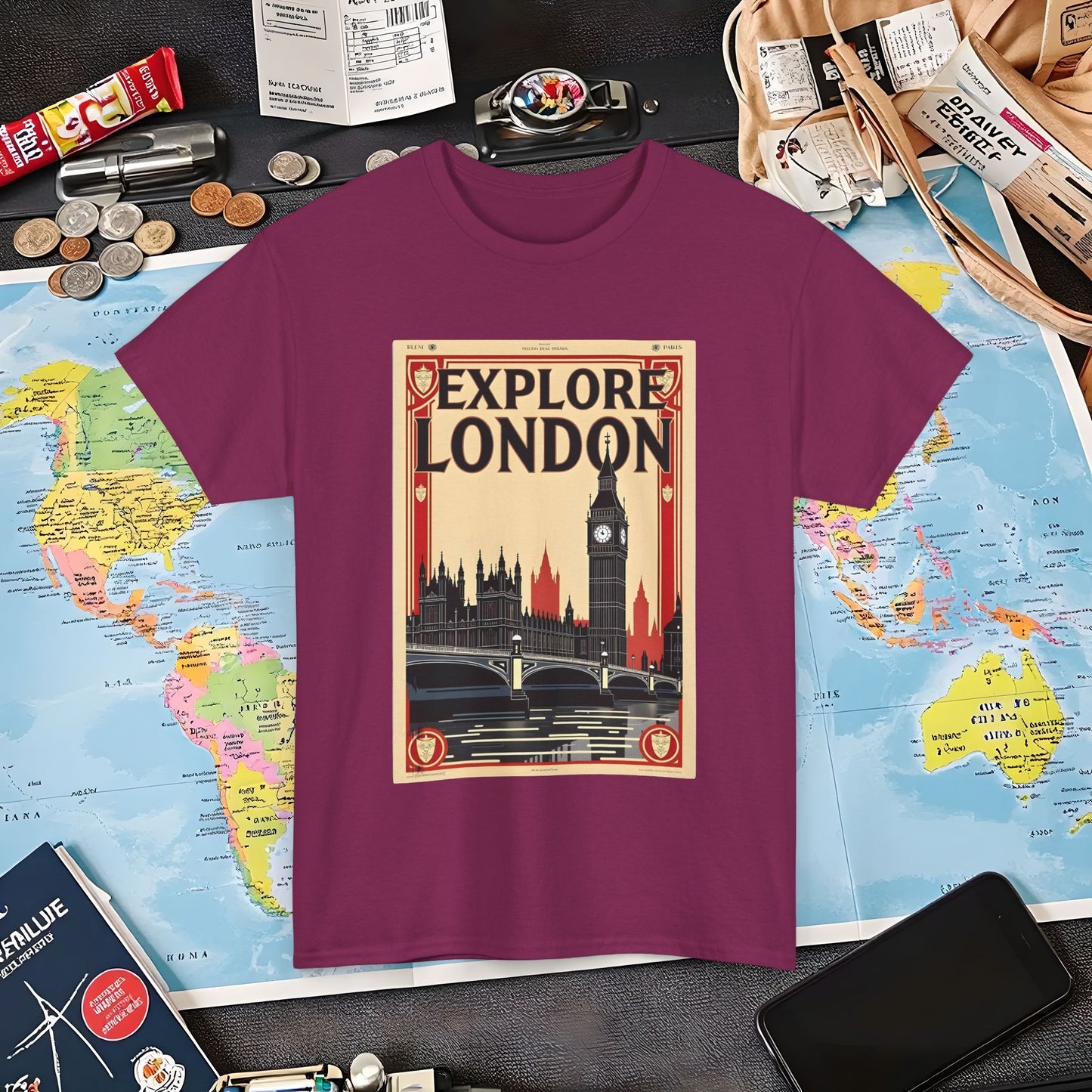 Vintage London Air Travel T-Shirts | Jetsetter, Airport, and International Flight Tees