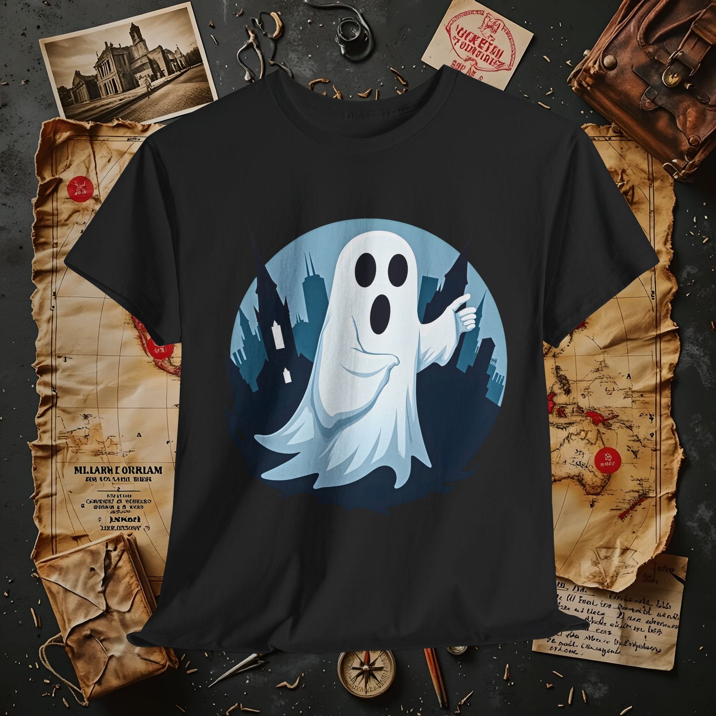 Ghostly Guide True Dark Tourism T-Shirts | Hauntingly Cool Travel Tees for the Morbidly Curious