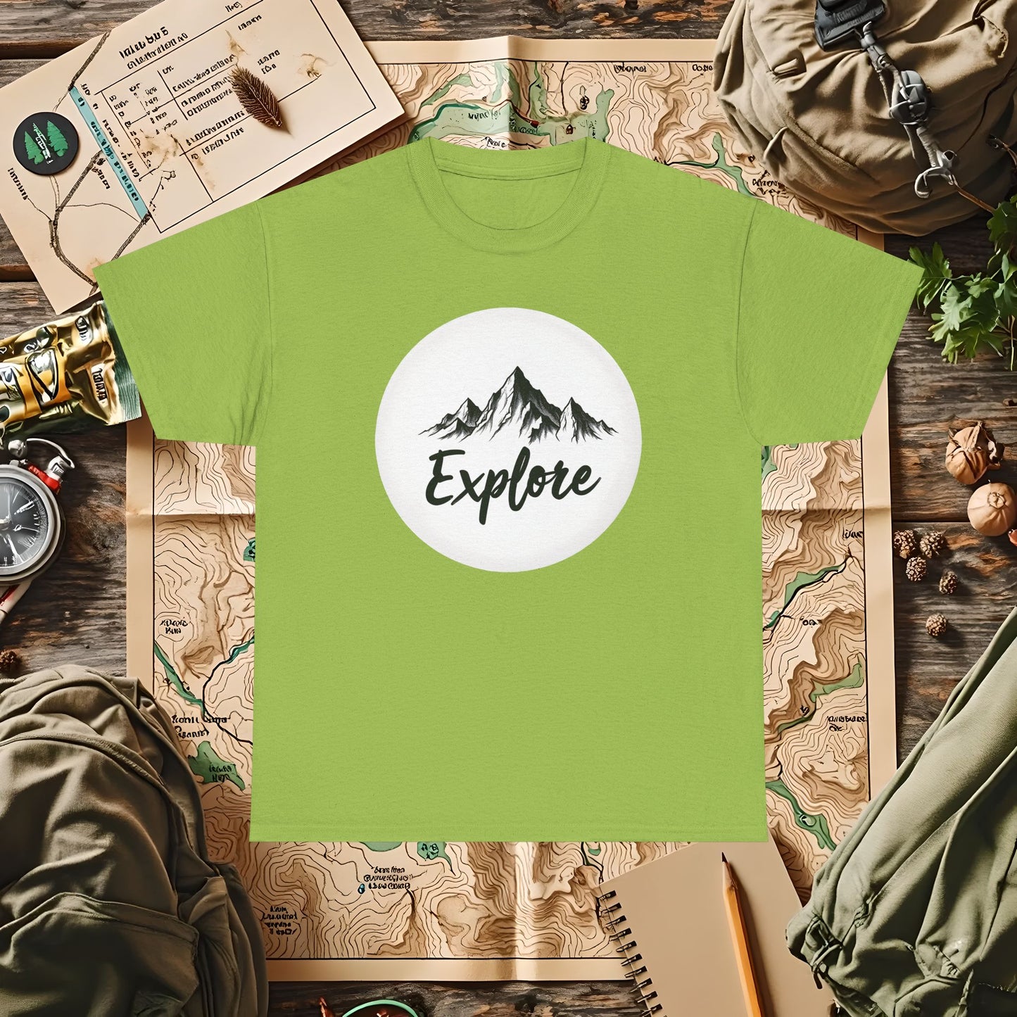 Mountain Explore Outdoor Adventure T-Shirts | Camping, Hiking, Rafting & Kayaking Tees for Nature Lovers