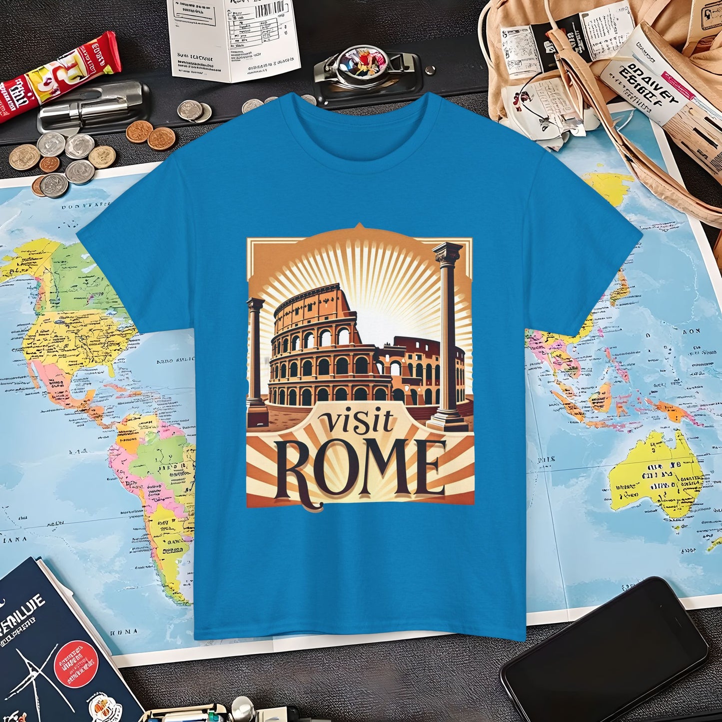 Rome Retro Air Travel T-Shirts | Jetsetter, Airport, and International Flight Tees