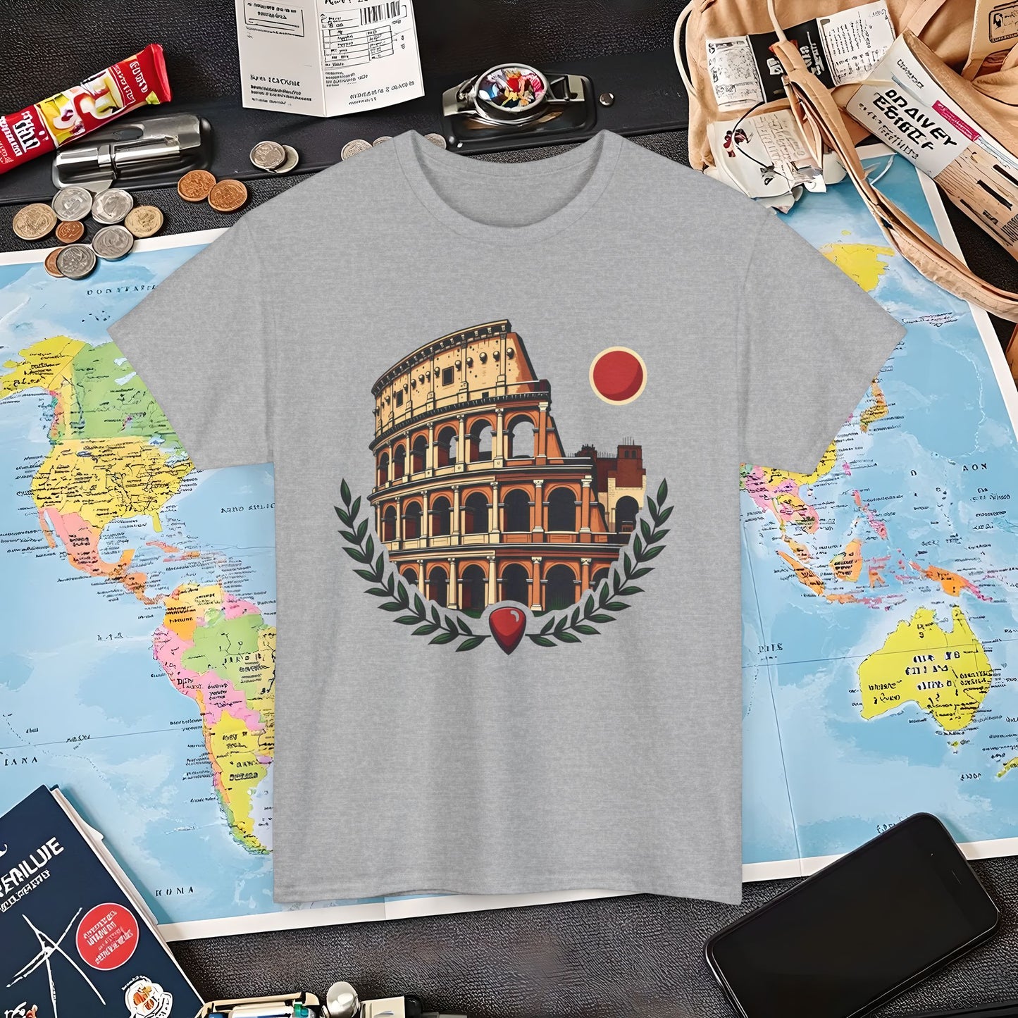 Roman Heritage Air Travel T-Shirts | Jetsetter, Airport, and International Flight Tees