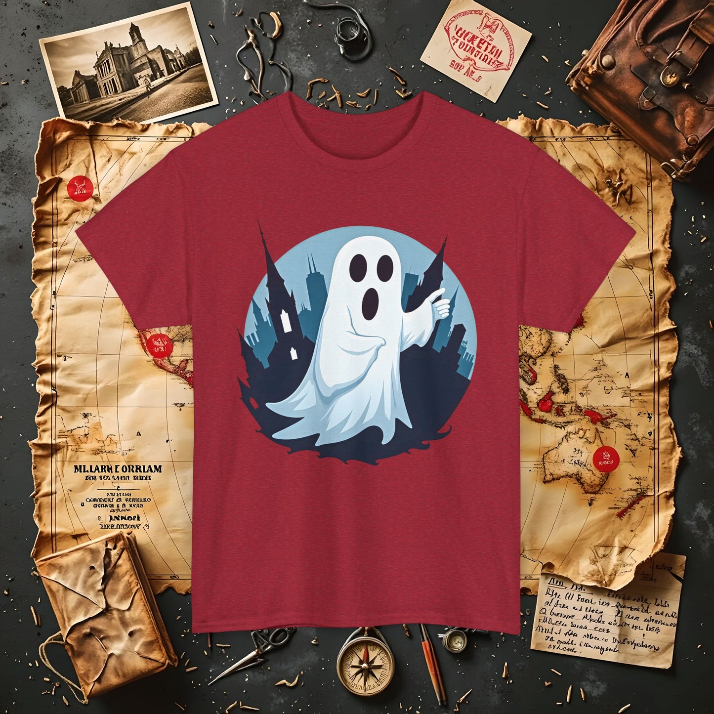 Ghostly Guide True Dark Tourism T-Shirts | Hauntingly Cool Travel Tees for the Morbidly Curious
