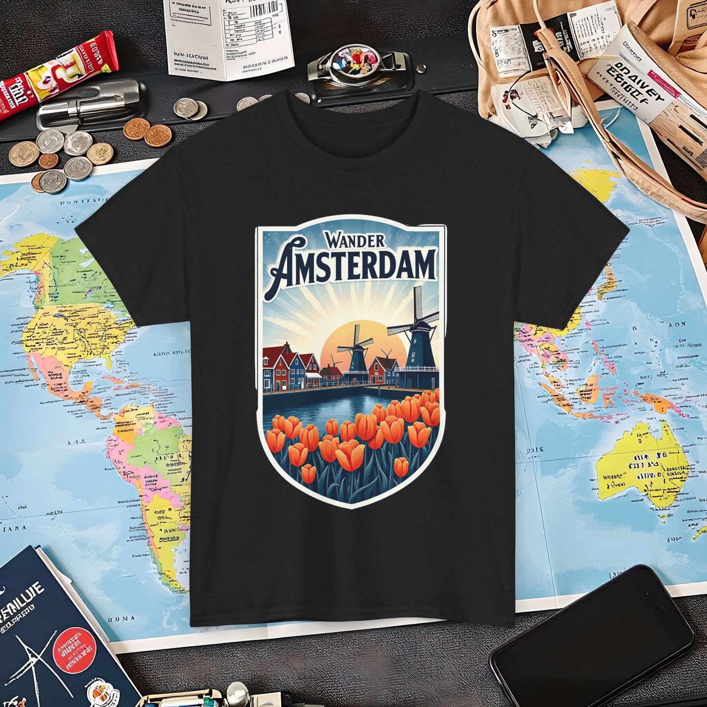 Amsterdam Vintage Air Travel T-Shirts | Jetsetter, Airport, and International Flight Tees