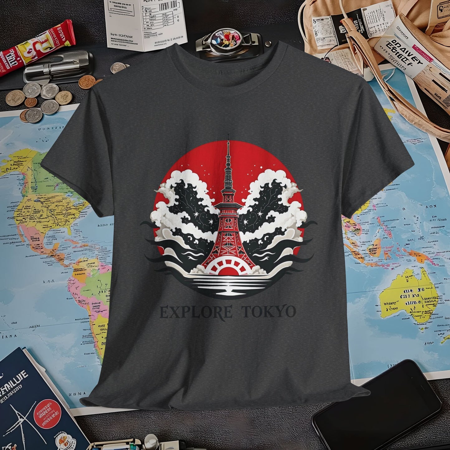 Tokyo Art Deco Air Travel T-Shirts | Jetsetter, Airport, and International Flight Tees