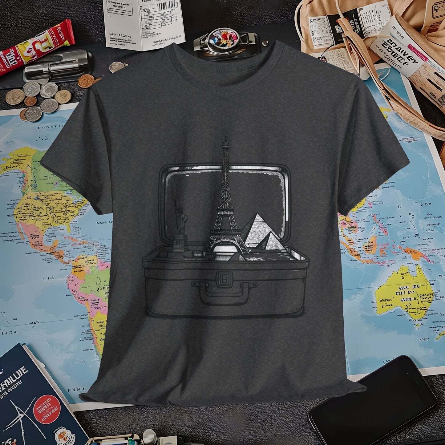 Wanderlust Suitcase Air Travel T-Shirts | Jetsetter, Airport, and International Flight Tees