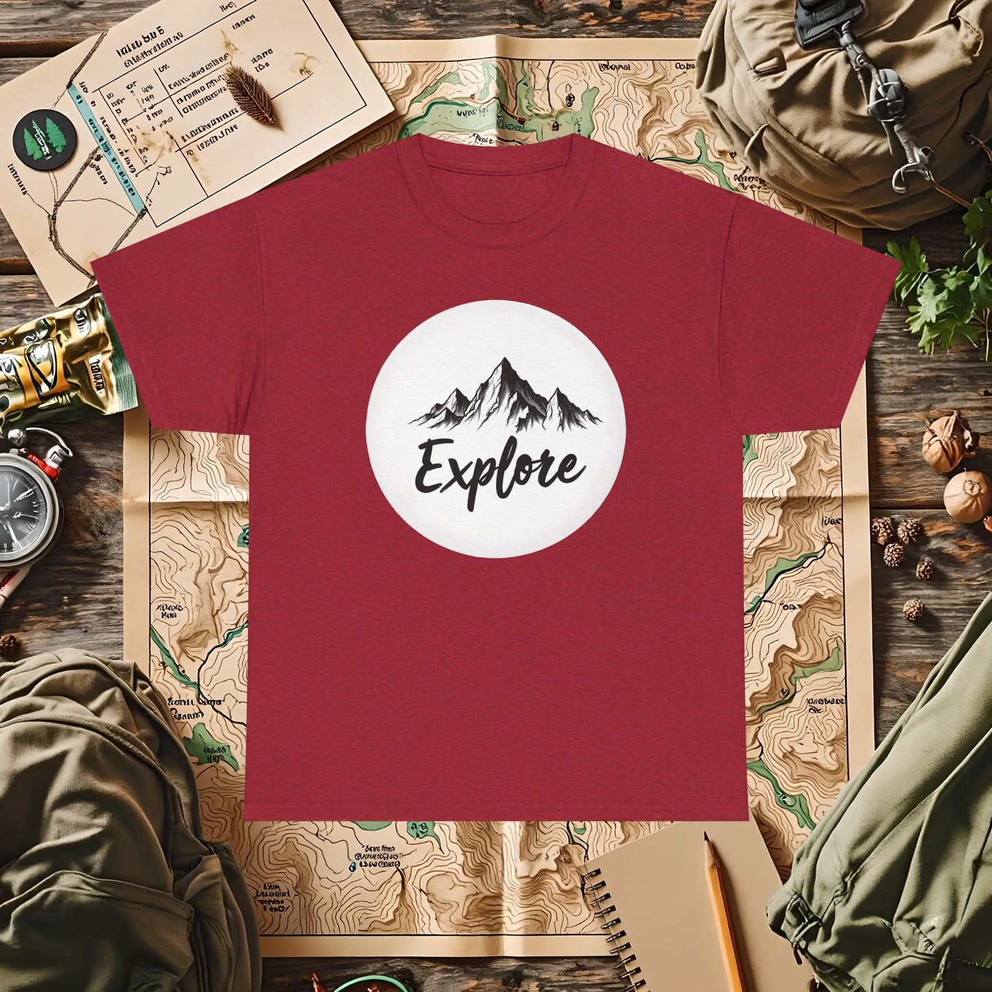 Mountain Explore Outdoor Adventure T-Shirts | Camping, Hiking, Rafting & Kayaking Tees for Nature Lovers