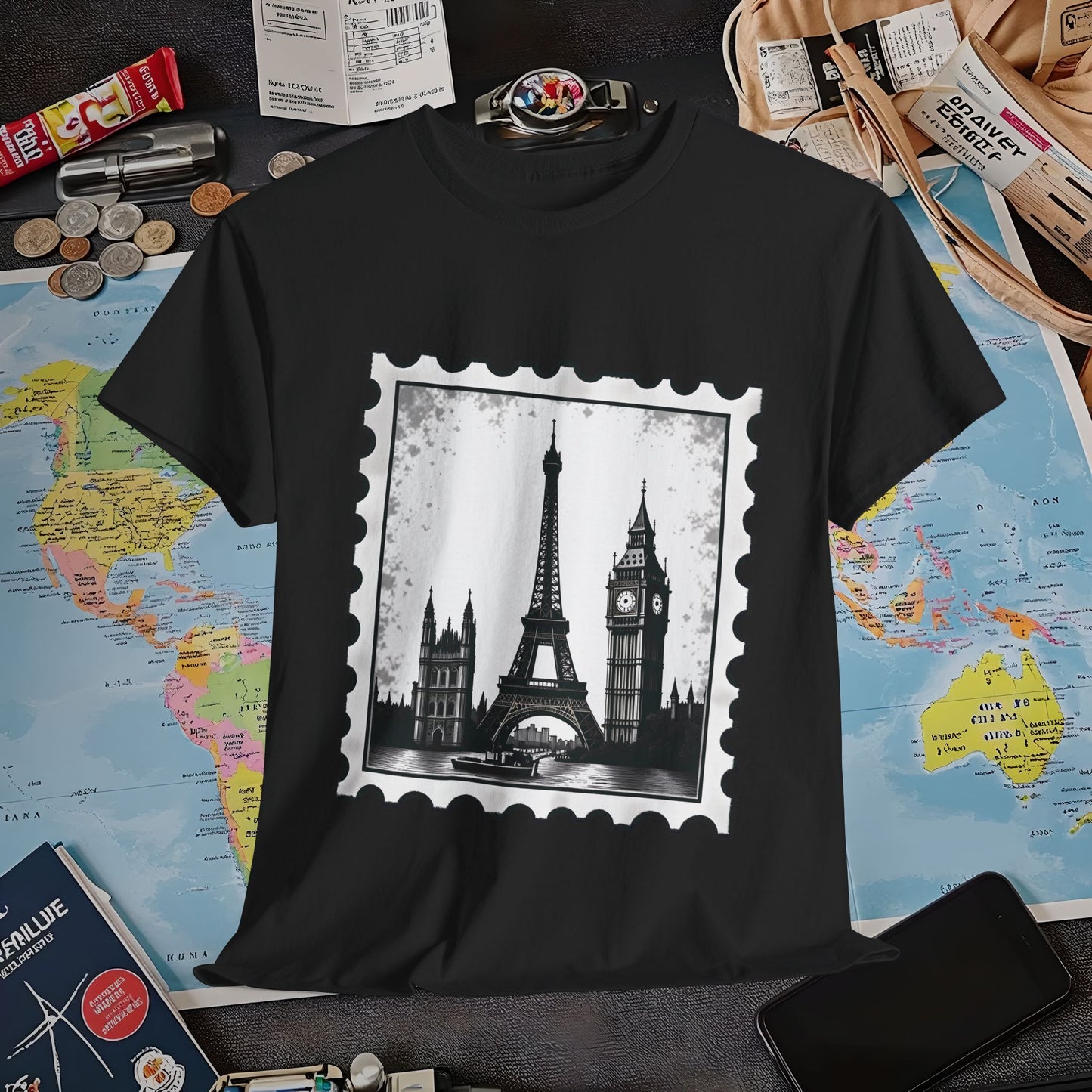 Europe Stamp Air Travel T-Shirts | Jetsetter, Airport, and International Flight Tees