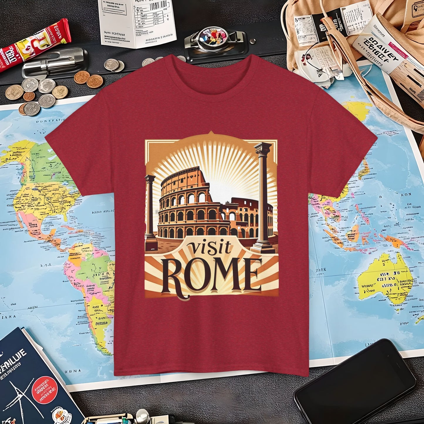 Rome Retro Air Travel T-Shirts | Jetsetter, Airport, and International Flight Tees