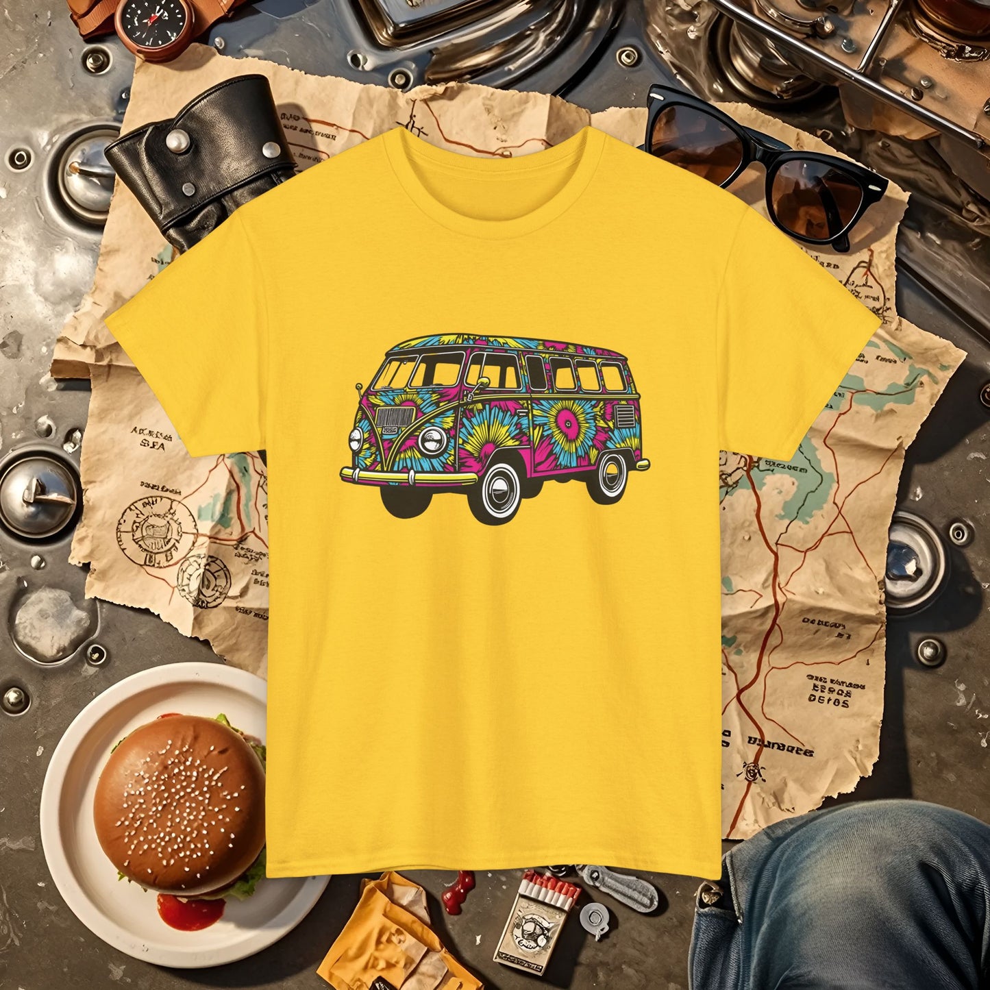 Kaleidoscope Van Road Trip & Vehicle Travel T-Shirts | Car, RV, and Motorcycle Adventure Tees